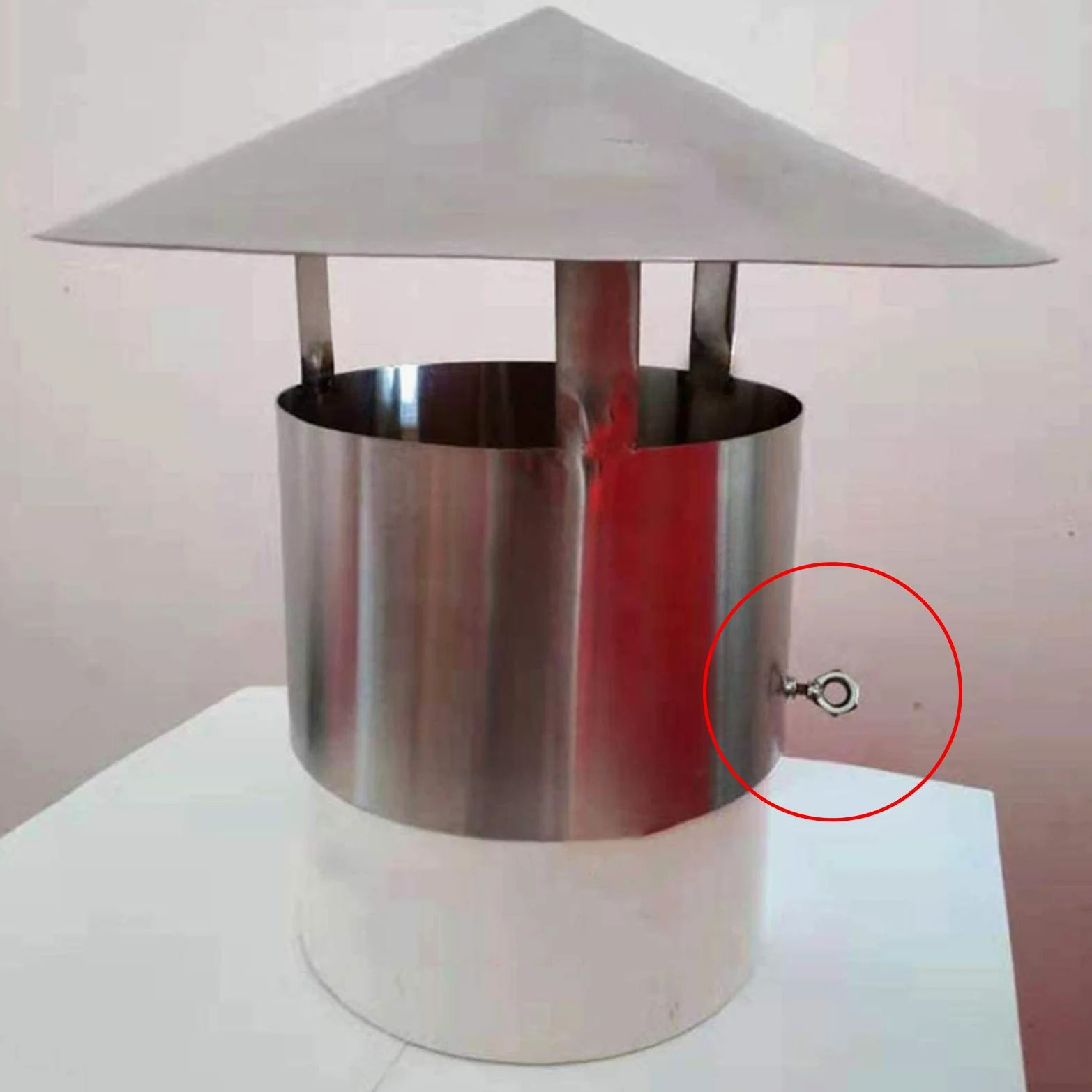 Cappuccio impermeabile in acciaio inossidabile per bocchetta dell'aria rotonda e tubo della canna fumaria, copertura antipioggia per tetto per riscaldamento stufa di scarico