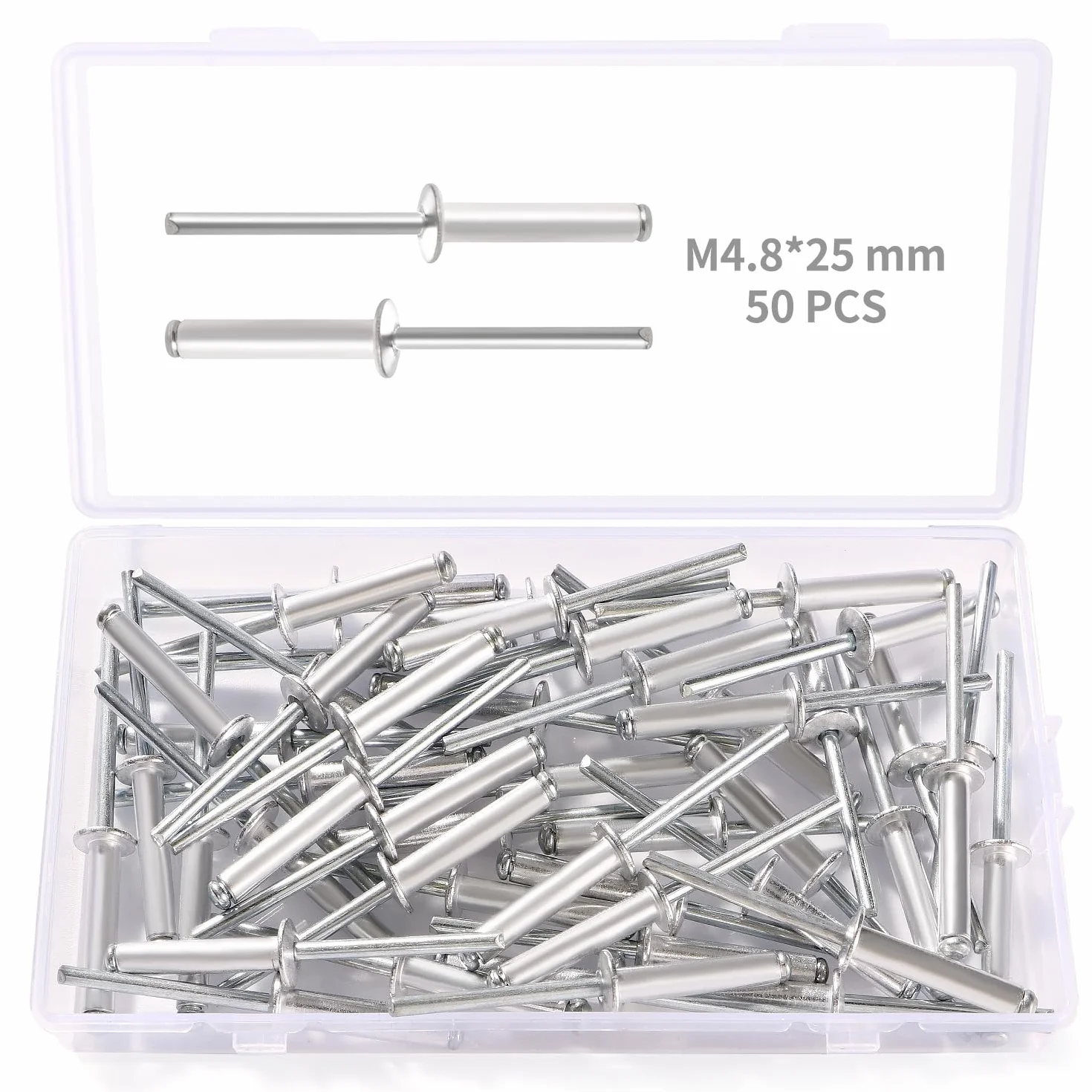 YIXISI 50 Pezzi M4.8x25 mm Rivetti Ciechi in Alluminio, Grande Flangia, Testa a Cupola