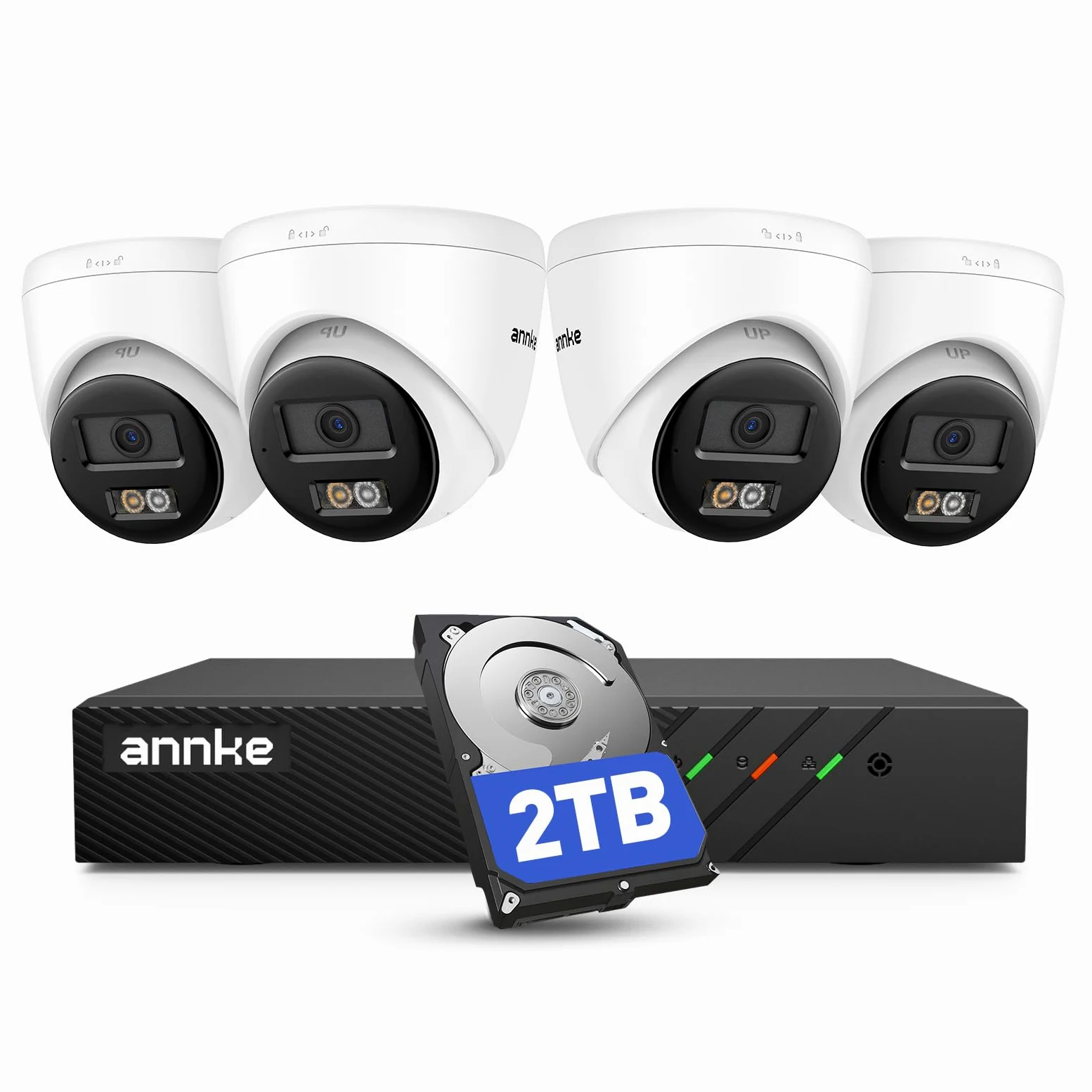 ANNKE Sistema di Videosorveglianza PoE 3K, NVR 4K 8 Canali con HDD 2TB, 4x 3K Telecamere IP IP67, Visione Notturna a Colori, Rilevamento Persone/Veicoli, H.265+ | 4 Telecamere IP da Esterno IP67, Rilevamento Intelligente Persone e Veicoli, Visione Notturn
