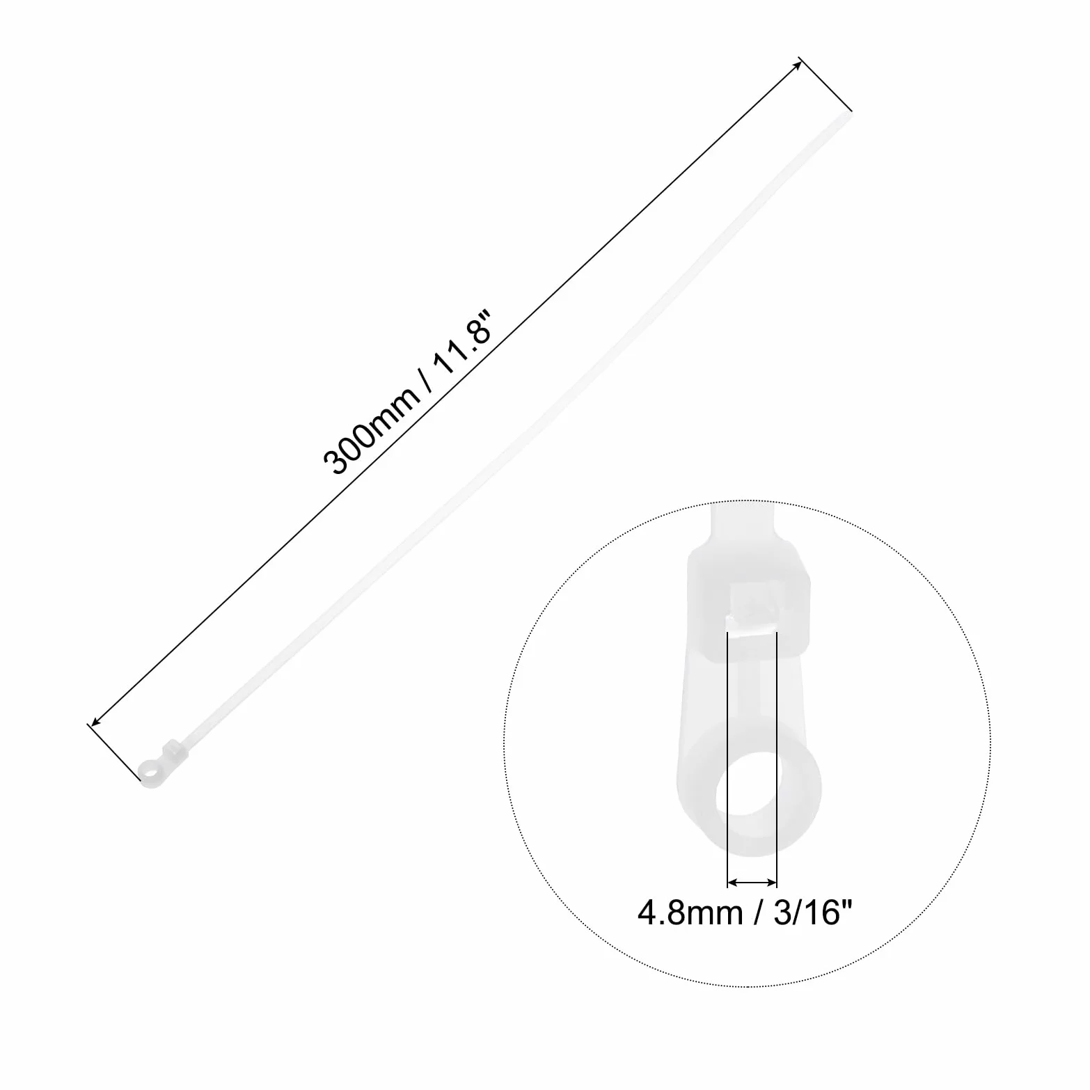 QUARKZMAN 250pz 300mm/12" 48 Lbs Montaggio Testa Cavo Cerniera Fascette Autobloccante Lungo Nylon Cavo Fascetta 4,8mm/3/16" Fascette per Cavi Gestione Bianco