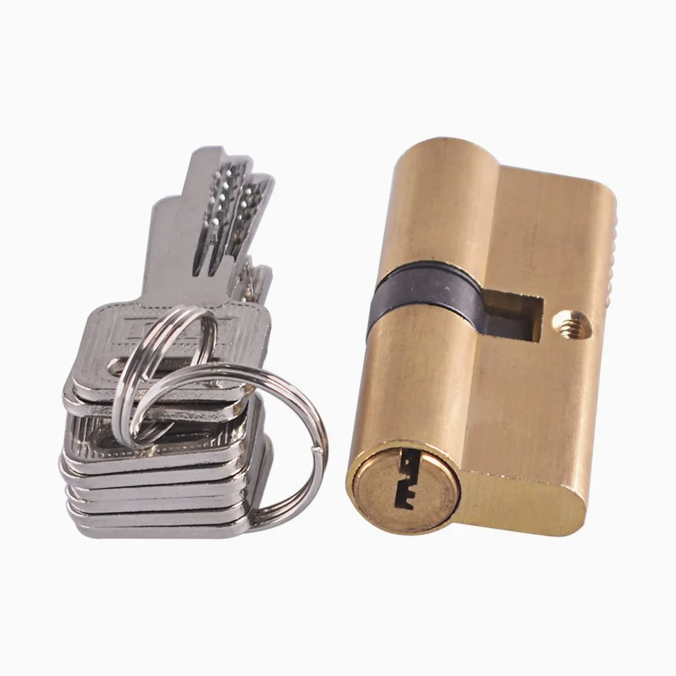 Cilindro Serratura,Cilindro per Porta Pure Rame Block Block Core 115mm Cilindro Cylinder AB Key Anti-Theft Entrance Brass Porta Lock Single Row Marble Block Core (Size : 5pcs 115(32.5x82.5))