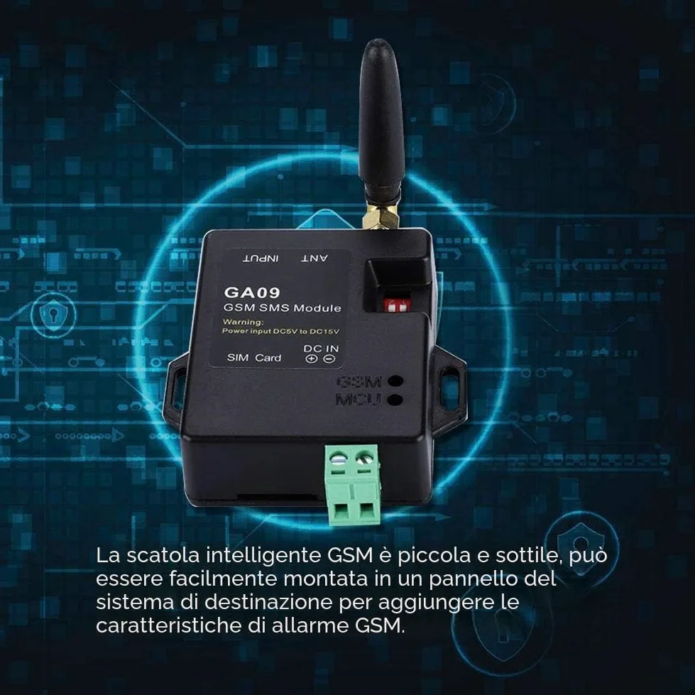 Mini Centrale di Allarme GSM a 8 Ingressi, Antifurto Wireless con Notifiche SMS e Chiamata Vocale per Porte e Finestre, Ideale per Casa e Ufficio