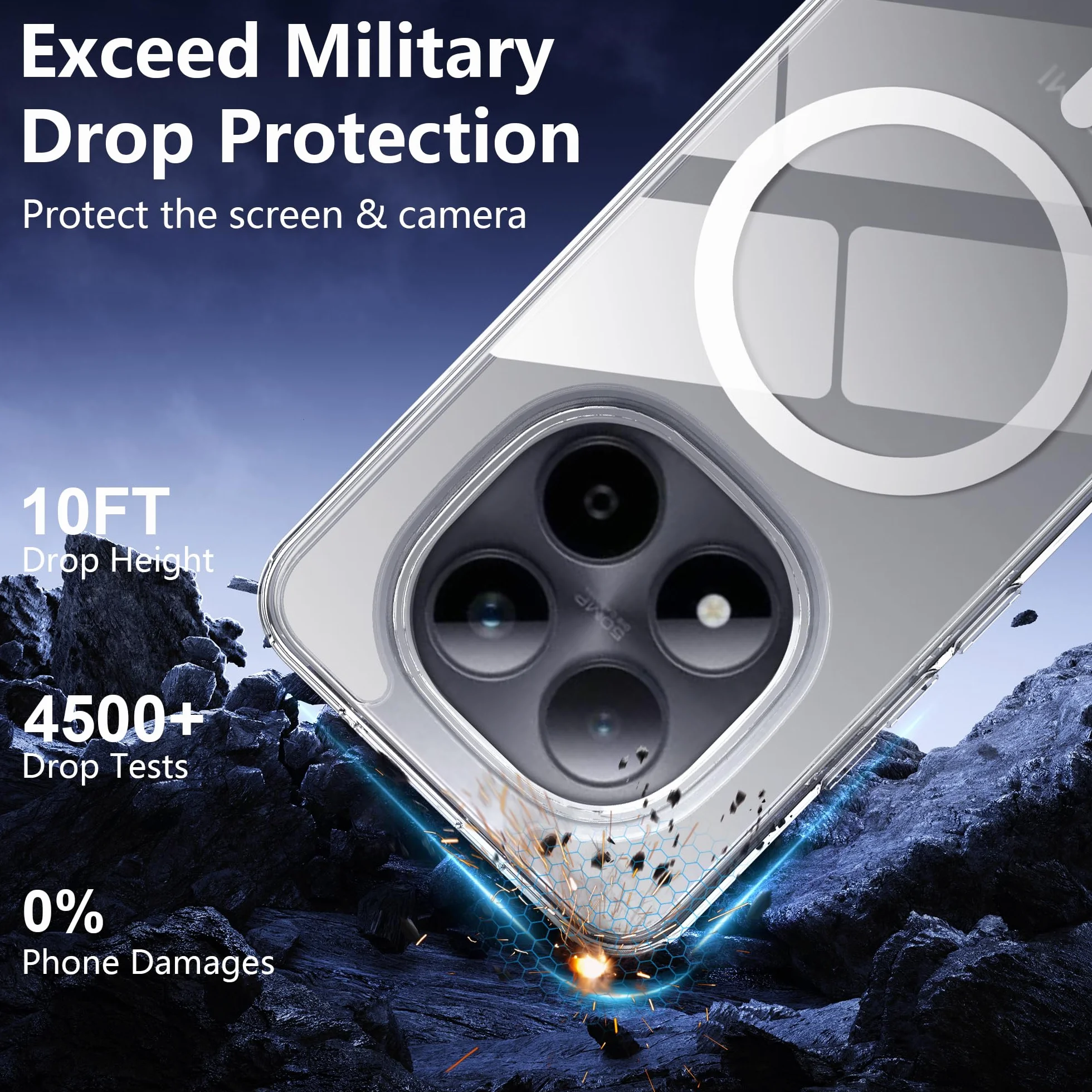 Fitudoos Cover per Xiaomi Redmi Note 15 pro 5G, Compatibile Con MagSafe, Custodia protettiva antiurto per cellulare, anti-ingiallimento, anti-olio e anti-graffio Cover- Trasparente