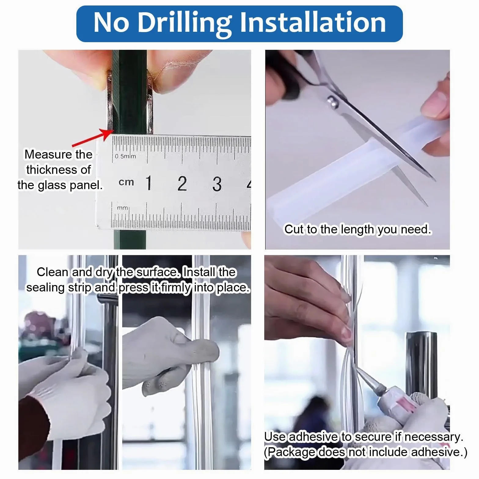 Guarnizione Laterale Per Porta Doccia Scorrevole In Vetro Da 6/8/10/12 Mm | Con Flip Da 20 Mm, Ferma Le Perdite Della Doccia, Crea Una Barriera D'acqua, Guarnizione Per Porta Della Doccia Del Bagno