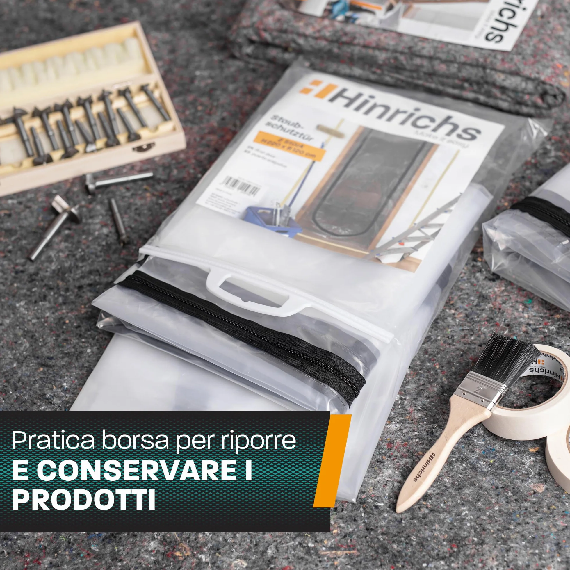 Hinrichs 2x Porta Antipolvere con Chiusura a Strappo 220x120 cm Copri Scarpiera con Cerniera Antipolvere Casa Copertura Scaffale