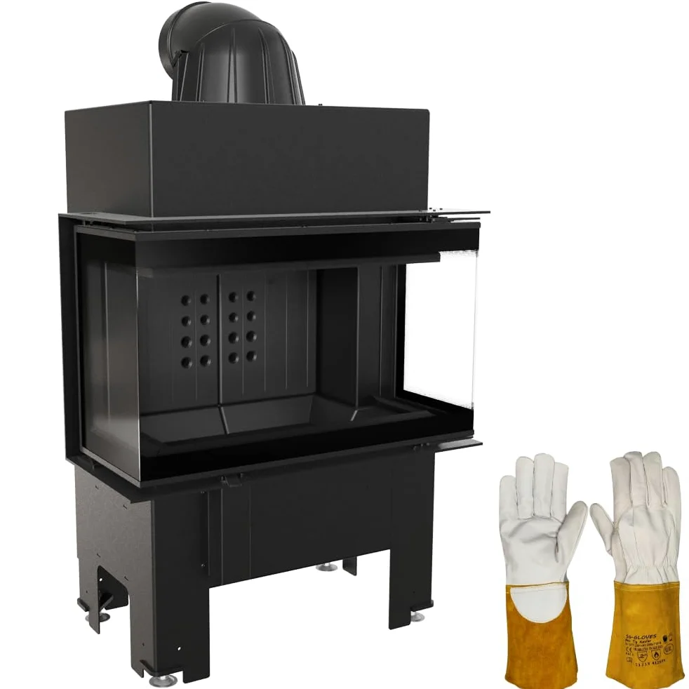 KRATKI Inserto per camino in acciaio a legna NBC 7 kW Ø160 bifacciale A+ | Acciaio nero, efficienza 83%, classe A+. Ecodesign, BImSchV 2, Kratki PRO; per recupero calore.; combustione efficiente