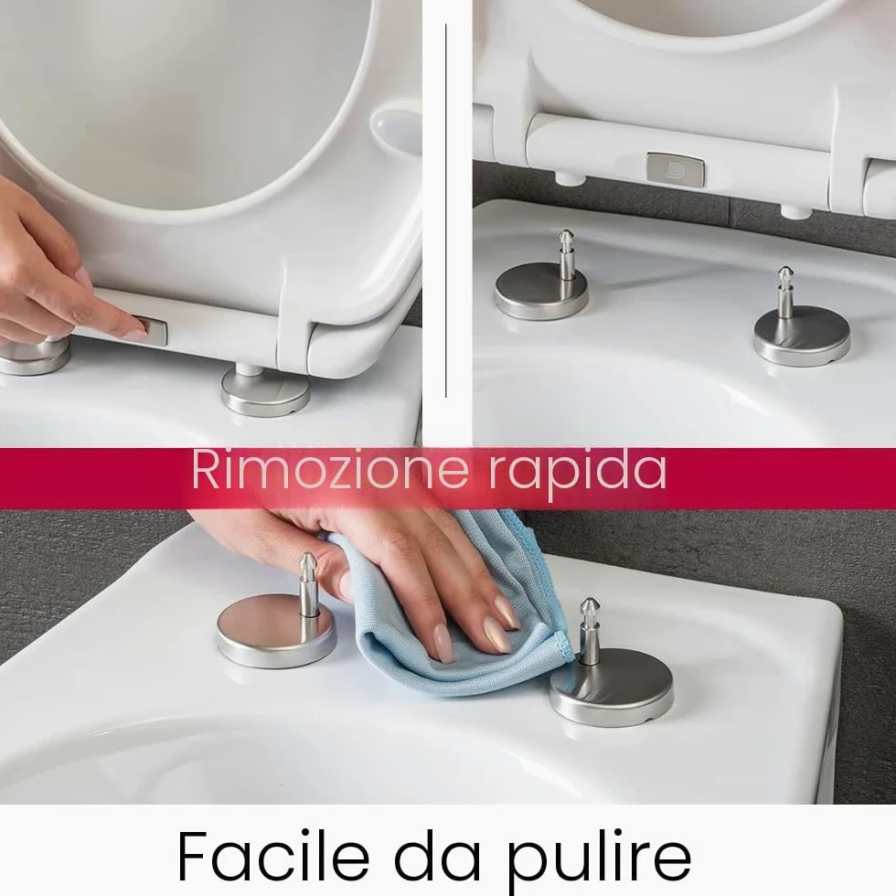 Schläfer 4637201 | Sedile Copriwater Soft Close ammortizzata Fissaggio Rimovibile Take Off Sedile Wc Universale in Duroplast Bianco funzione Quick Release, Mod. Monza