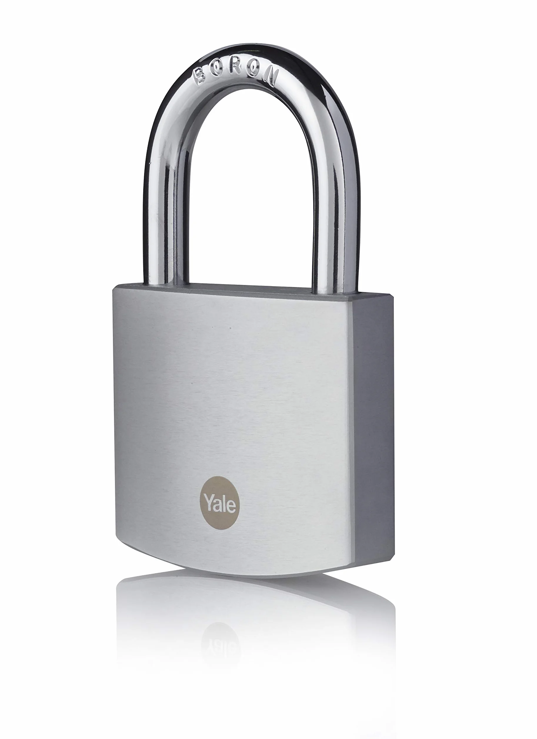 Yale Y120DB/60/135/1 - Lucchetto Alta Sicurezza in Ottone Cromato 60 mm, Arco in Boro, Doppia Chiusura, Resistente per Esterno, Testato EN12320, per Garage e Cancello