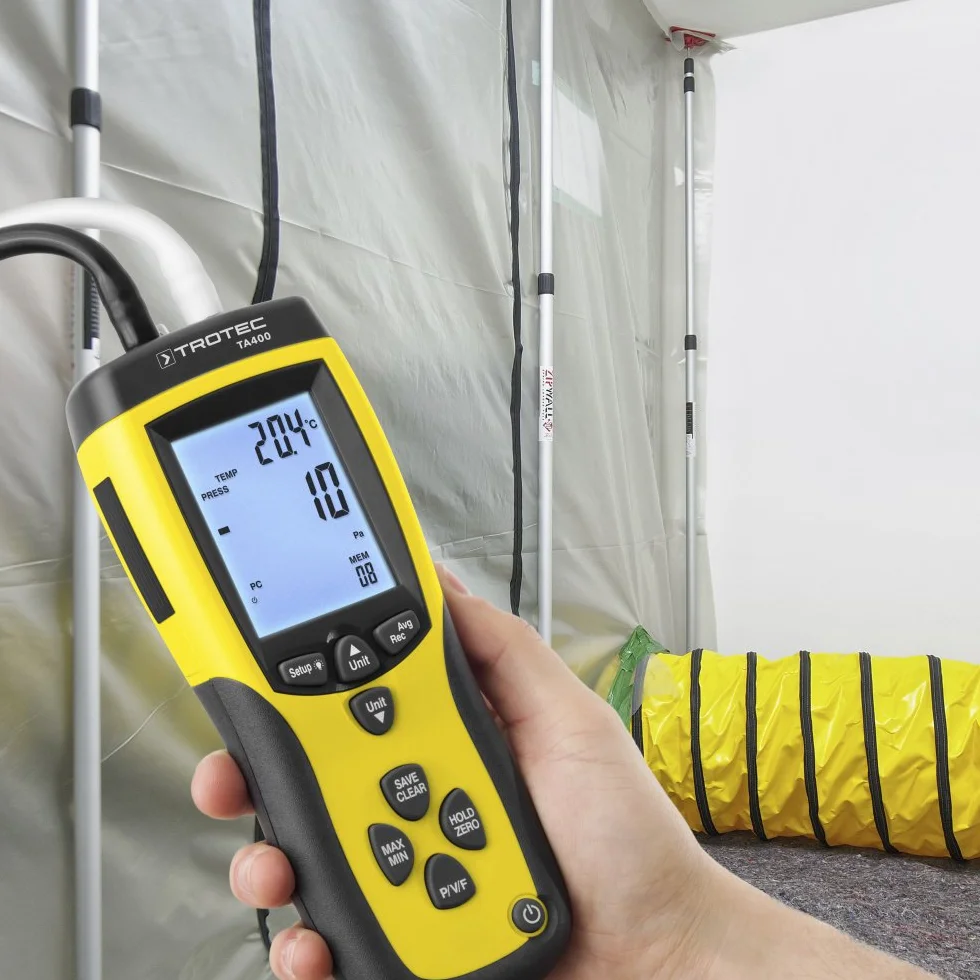 Trotec TA400 Anemometro con tubo di Pitot Nero Giallo