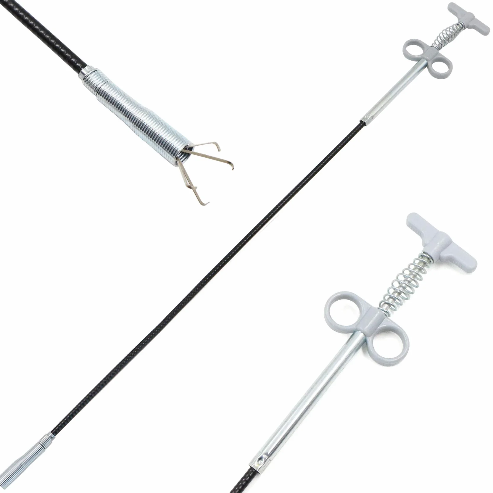 Pinza con griffe flessibile 4 griffe 90 cm Strumento per pulizia tubi scarico cucina bagno