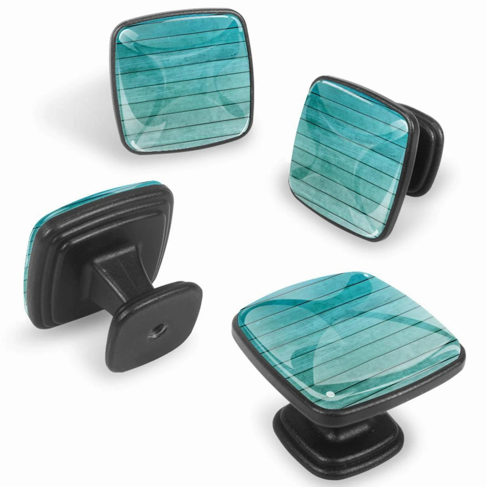 TBOUOBT Confezione da 12 pomelli per mobili, pomelli per comò, pomelli per cassetti, pomelli per mobili da cucina, pomelli per armadi e cassetti,Tavola di legno verde blu sfumato oceano