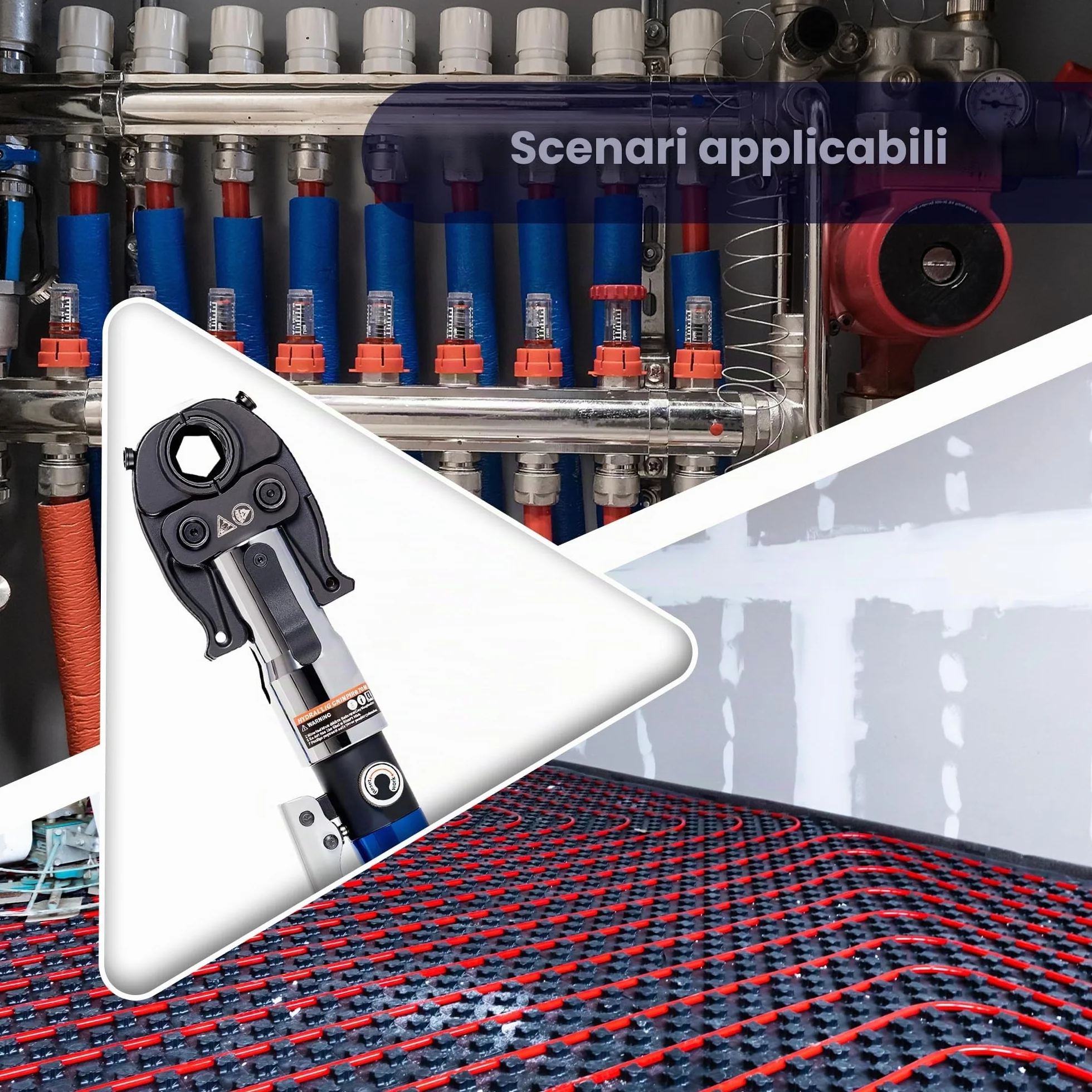 AMZCNC Pinza a pressa professionale idraulica per tubi compositi TH 16-20-26-32