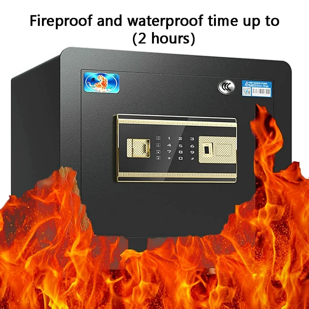 strongbox Cassaforte e ignifugo impermeabile di sicurezza armadio digitale sicuro elettronico con password di impronte digitali doppio allarme di sicurezza adatto per casa ufficio grande capacità
