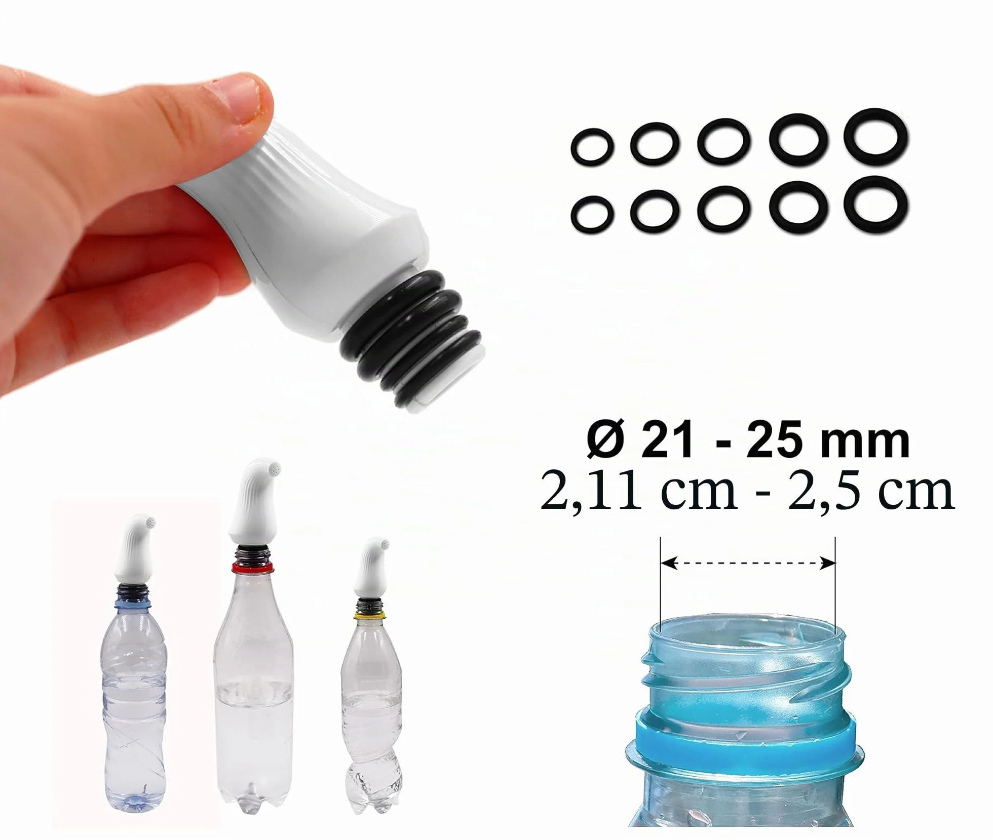 PEPE Mobility Bidet Portatile da Viaggio x2 Unità, Doccetta per Bottiglia Campeggio Camper Outdoor