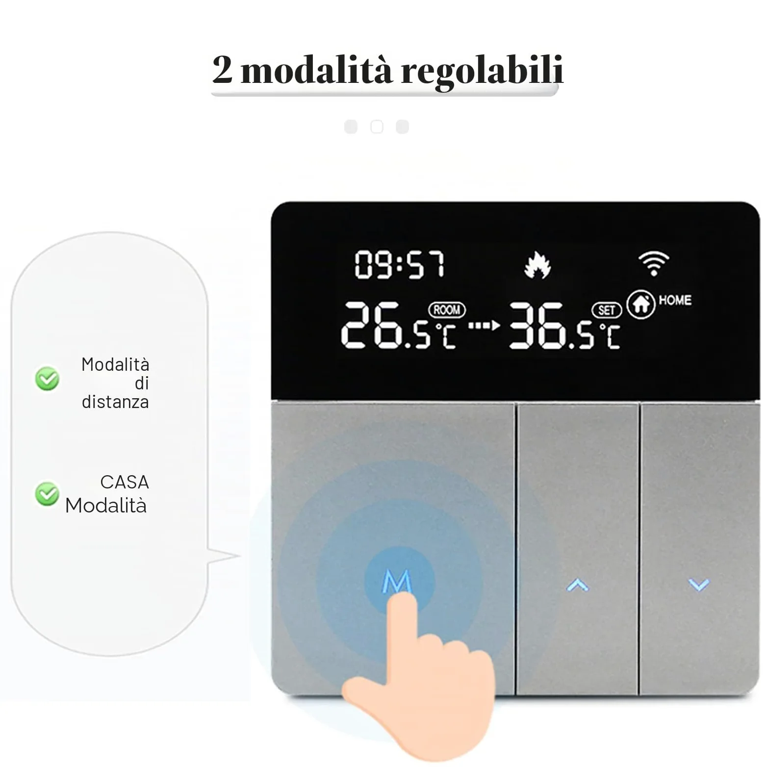 (Smart Thermostat) WIFI Termostato intelligente con display LCD Termostato intelligente per riscaldamento Termostato APP e controllo vocale Regolatore di temperatura costante per interni Termost