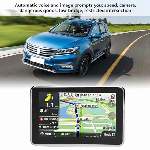 Touchscreen 5 pollici GPS Touch Screen 256 MB 8 GB universale per camion auto MP3 FM Europa Mappa/Mappe/Traffico in diretta/Parcheggio in diretta/Avvisi conducente/Voce