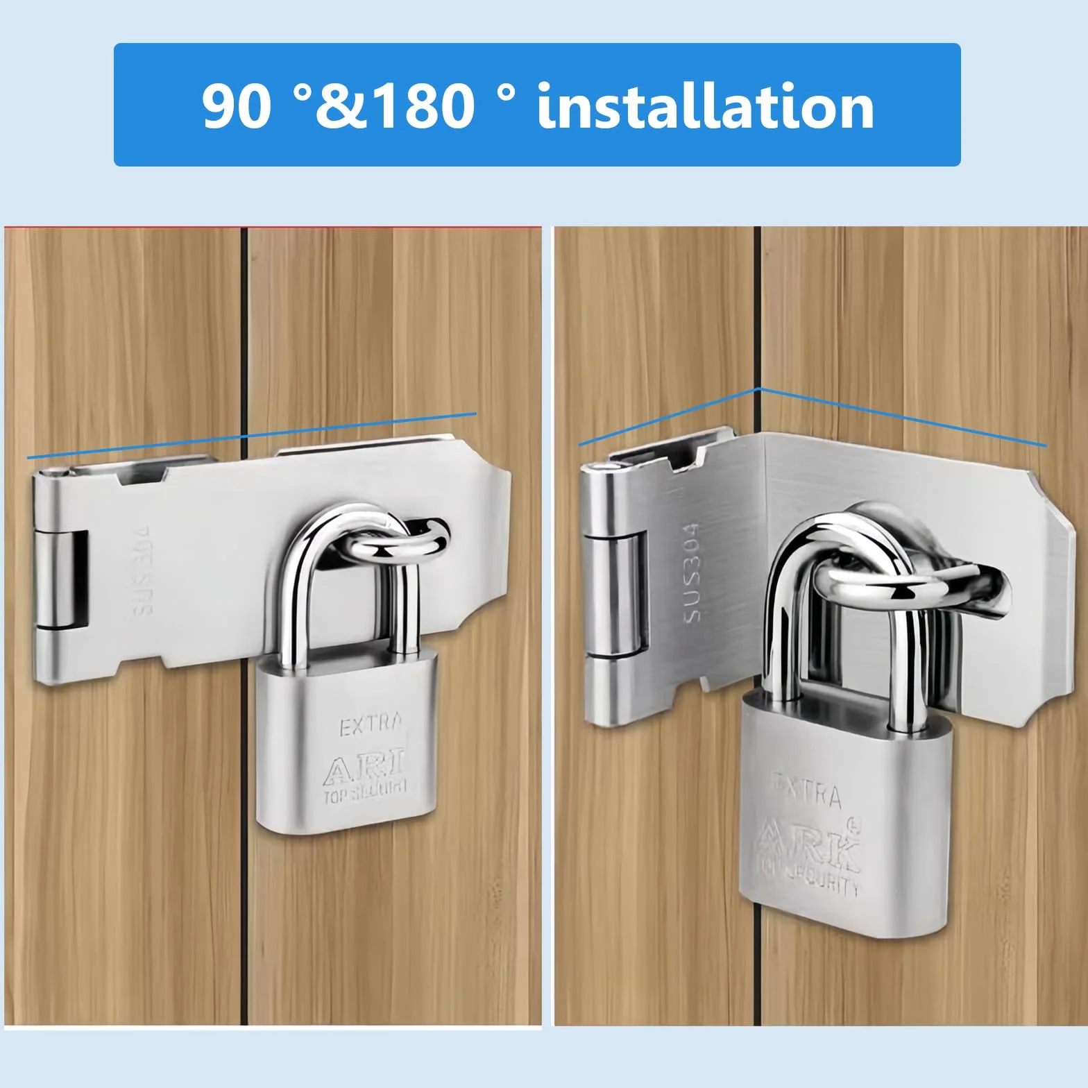 Lucchetto Hasp 4 Pollici in Acciaio Inox per Porta, Garage, Armadio