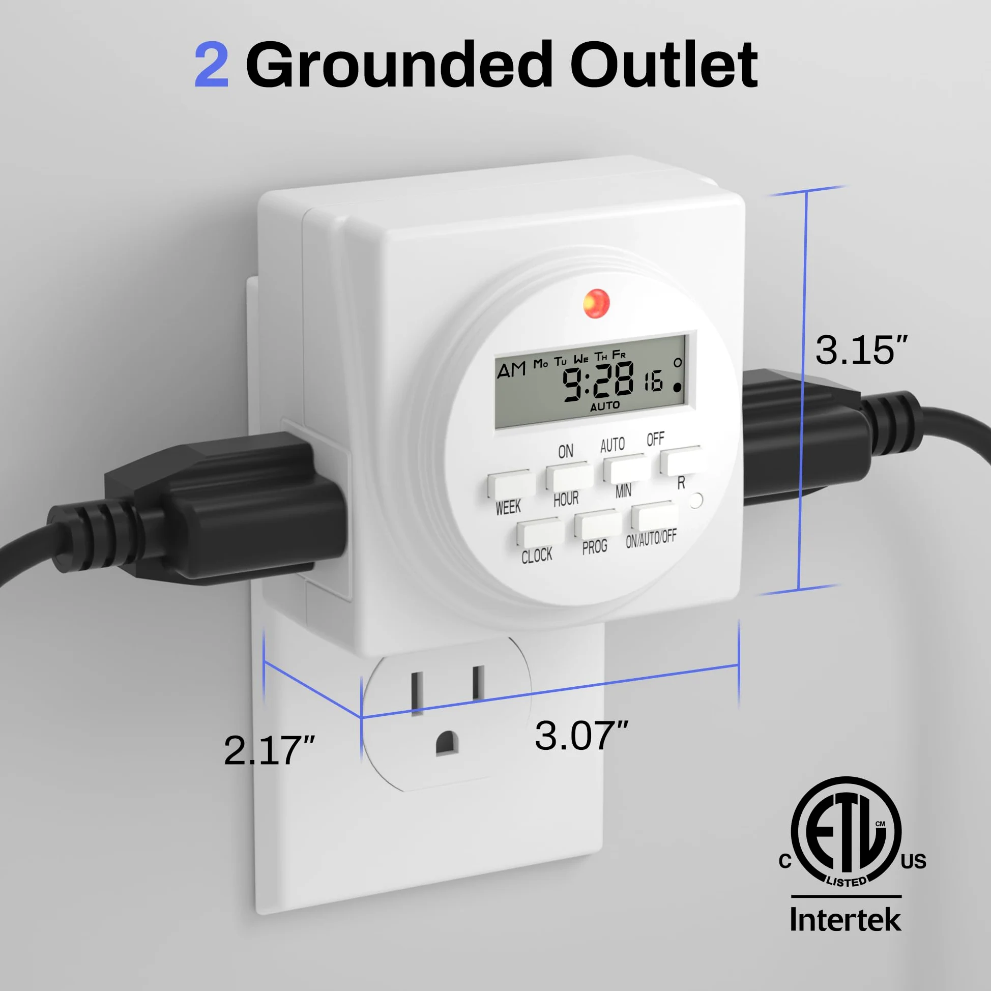 Century 7 Day Heavy Duty Digital Programmable Timer – Dual Outlet by Century Timer