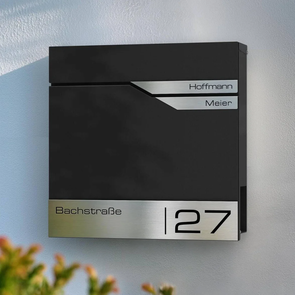 Albrecht Metzler Cassetta postale doppia Nero RAL 9005 acciaio inox anticorrosione