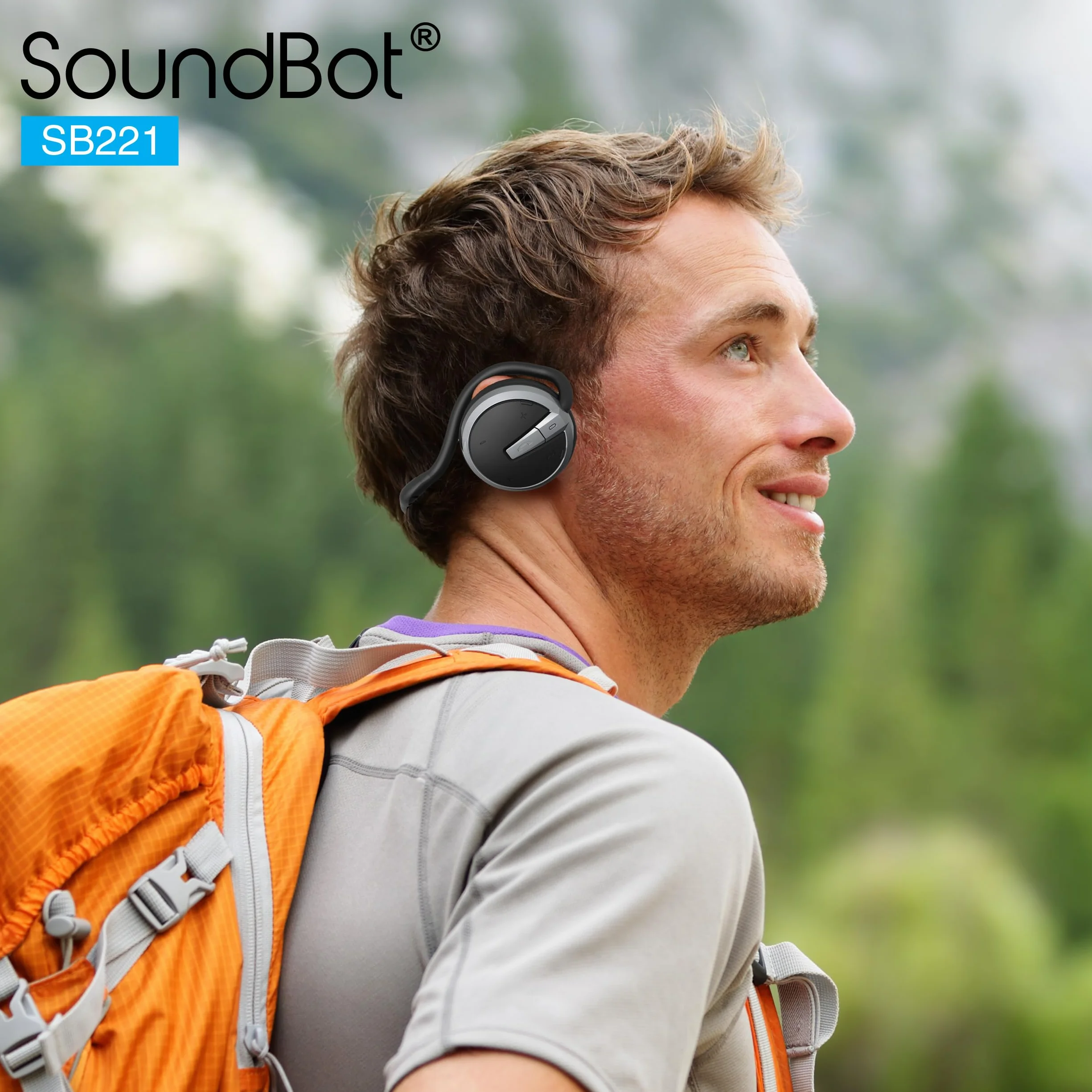 SoundBot® Auricolare HD wireless Bluetooth 4.0 Cuffie sportive attive per 20 ore di streaming musicale e 25 ore di chiamate in vivavoce con design ergonomico Secure-Fit resistente al sudore e supporto