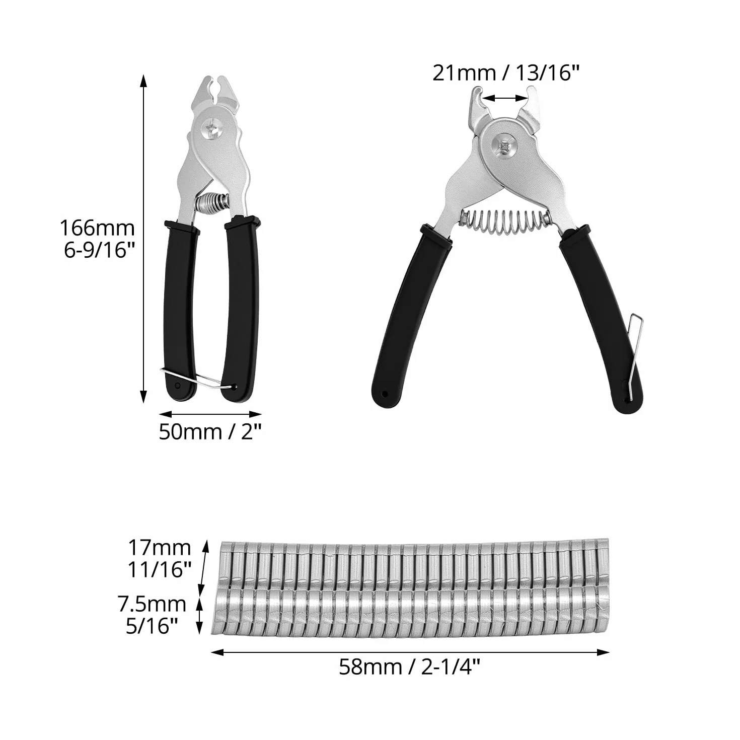 QWORK Pinza per salsiccia con 1200 clip, acciaio al carbonio