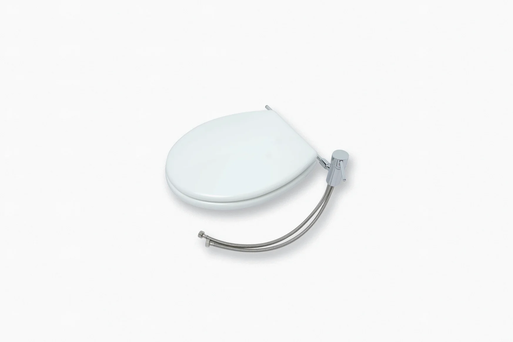 Sedile copri wc in legno verniciato bianco, con rubinetto monocomando ed aeratore per funzione bidet