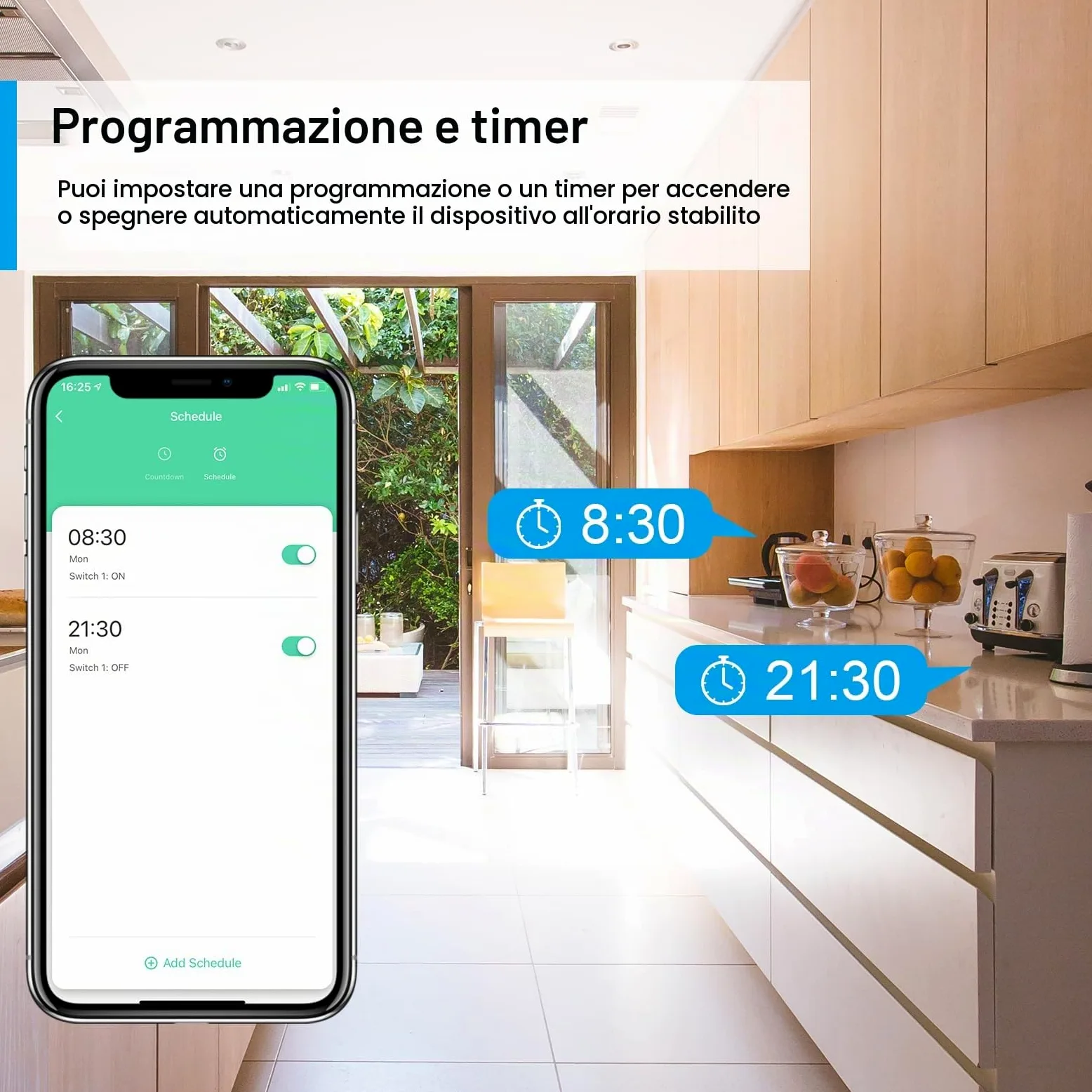 ANTELA Prese Intelligenti Wifi 16A Smart Plug con Monitoraggio Energetico | Type F, Protezione Sovraccarico, Timer, Regolazione del Programma e Compatibilità con Alexa & Google Home, 4Pz