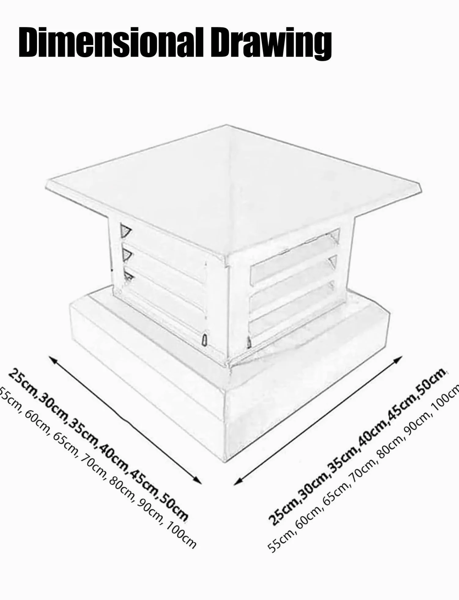Comignolo con Design a lamelle inclinate per la Ventilazione del Camino e la Protezione antiruggine per Esterni.