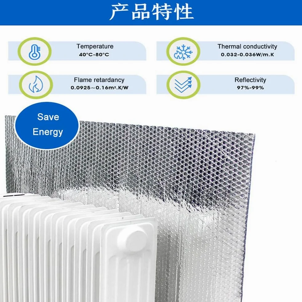 Pannello Termoriflettente per Termosifoni, Pannelli Termoriflettenti Riutilizzabile, pellicola Isolante Freddo per Vetri Finestre, Isolamento Termico e Risparmio Energetico(W 60 x H 140 cm)