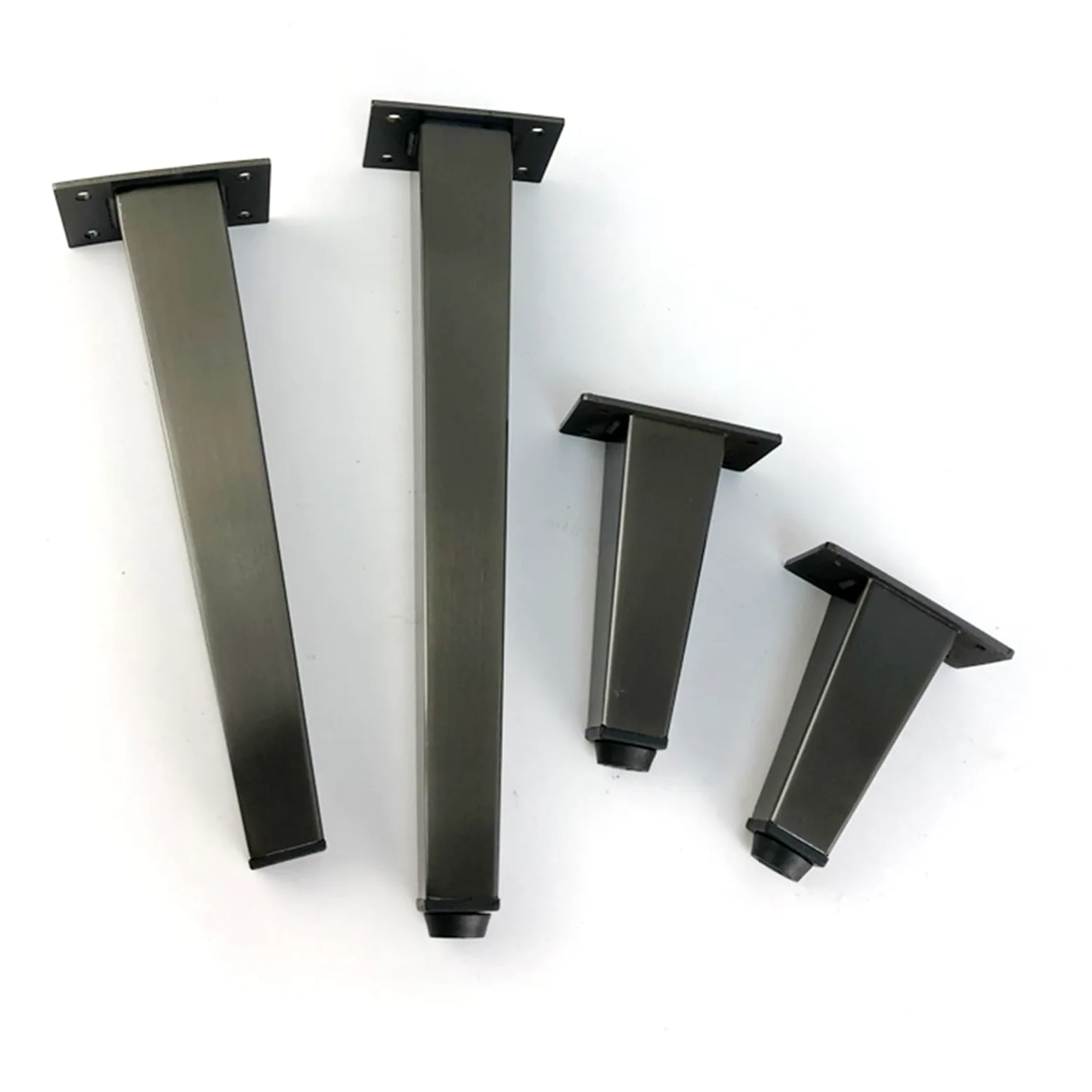 Generico Gambe per Mobili Piedini per Tavolo Conici in Acciaio Inox 4 Pezzi Neri da 25 cm Verniciati A Spruzzo Altezza Piedini per Divano: 6-30 cm Piedini per Mobile da 25 cm/9,8"
