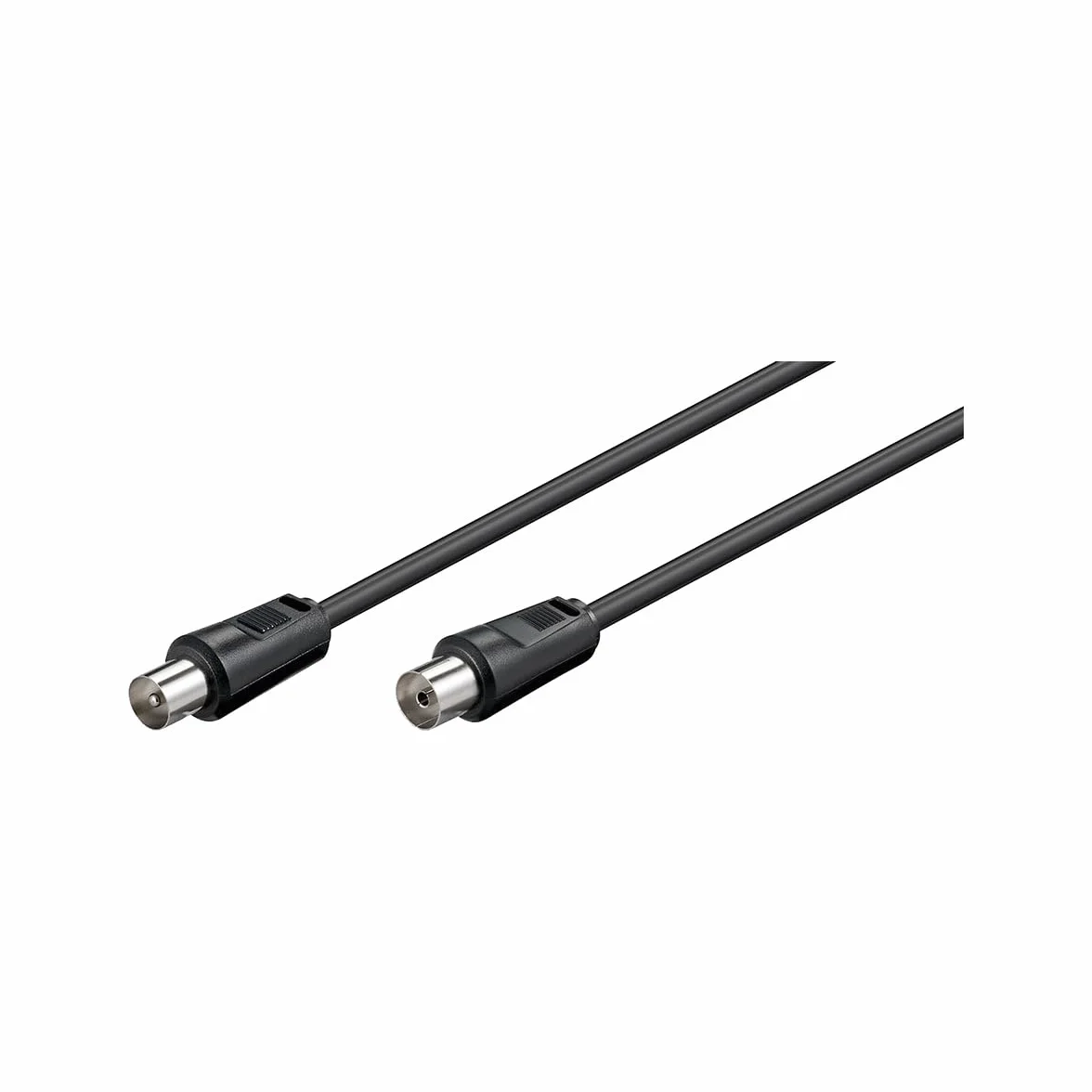 Goobay 11720 Cavetto Coassiale Antenna Coax 9.5 mm (70 dB), Schermatura Doppia, Nero, 1.5 m Lunghezza del Cavo