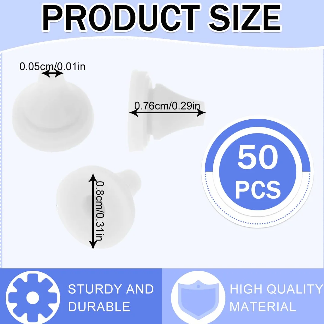 Soffione per Ugelli in Silicone 50 Pezzi, Ugelli di Ricambio, per Testa Pioggia Acciaio Inox, Diametro Foro 4mm