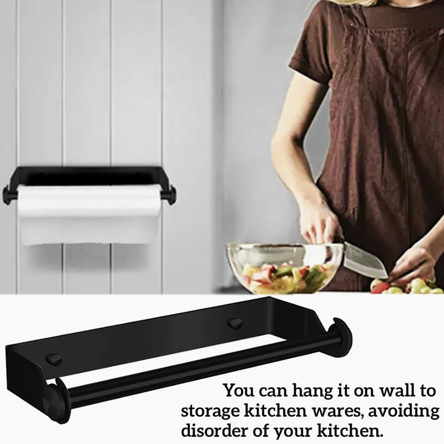 CMBSSTFC Porta Carta igienica in Acciaio Inox, portarotolo da Cucina, portarotolo da Parete e Scatola per fazzoletti in ABS, per Bagno e Cucina (Argento)