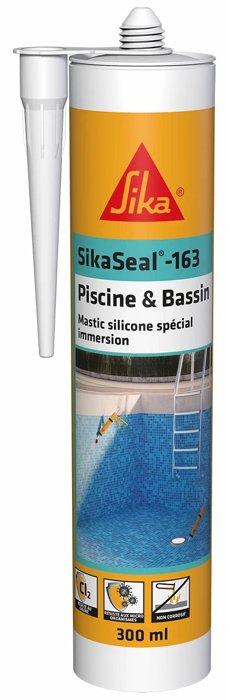 SikaSeal-163 Sigillante silicone per immersione trasparente 300 ml resistente al cloro