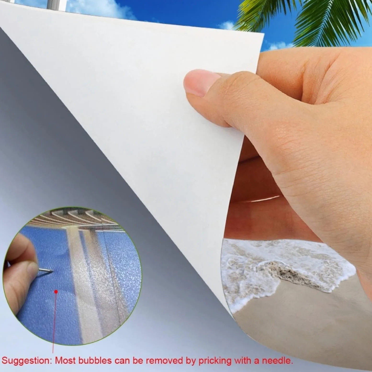 Adesivi murali 3D rimovibili in PVC, autoadesivi, impermeabili, 3D, carta da parati da parete moderna da spiaggia, onde del mare, camera da letto dei bambini, soggiorno e soggiorno, 250 x 175 cm