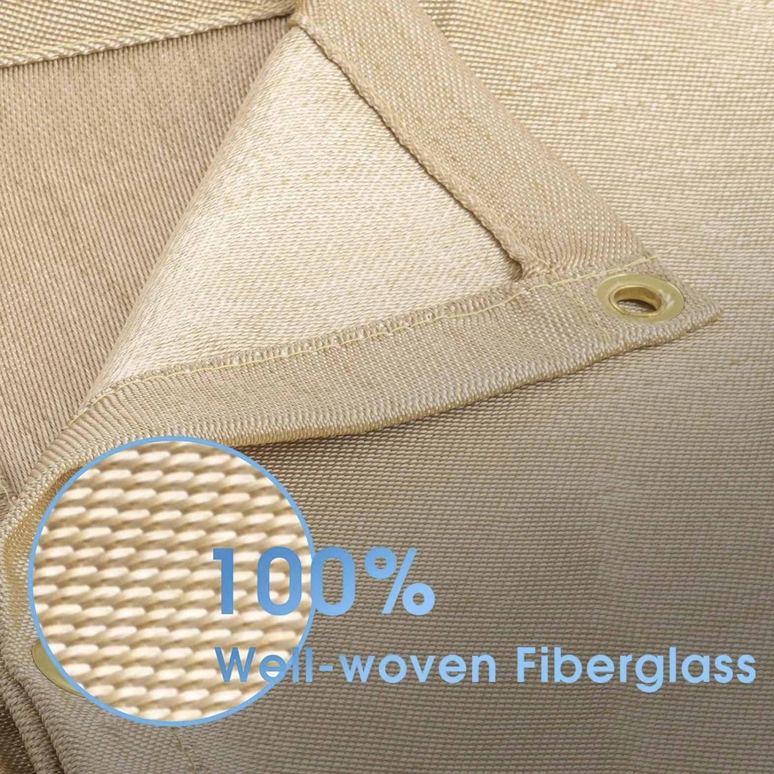 Coperta per Saldatura con Occhielli, Coperta Antincendio di Emergenza Portatile in Fibra di Vetro, Coperta Ignifuga Ignifuga per Auto Griglia per Camino Scuola Domestica,1.8x2.4M/6x8FT