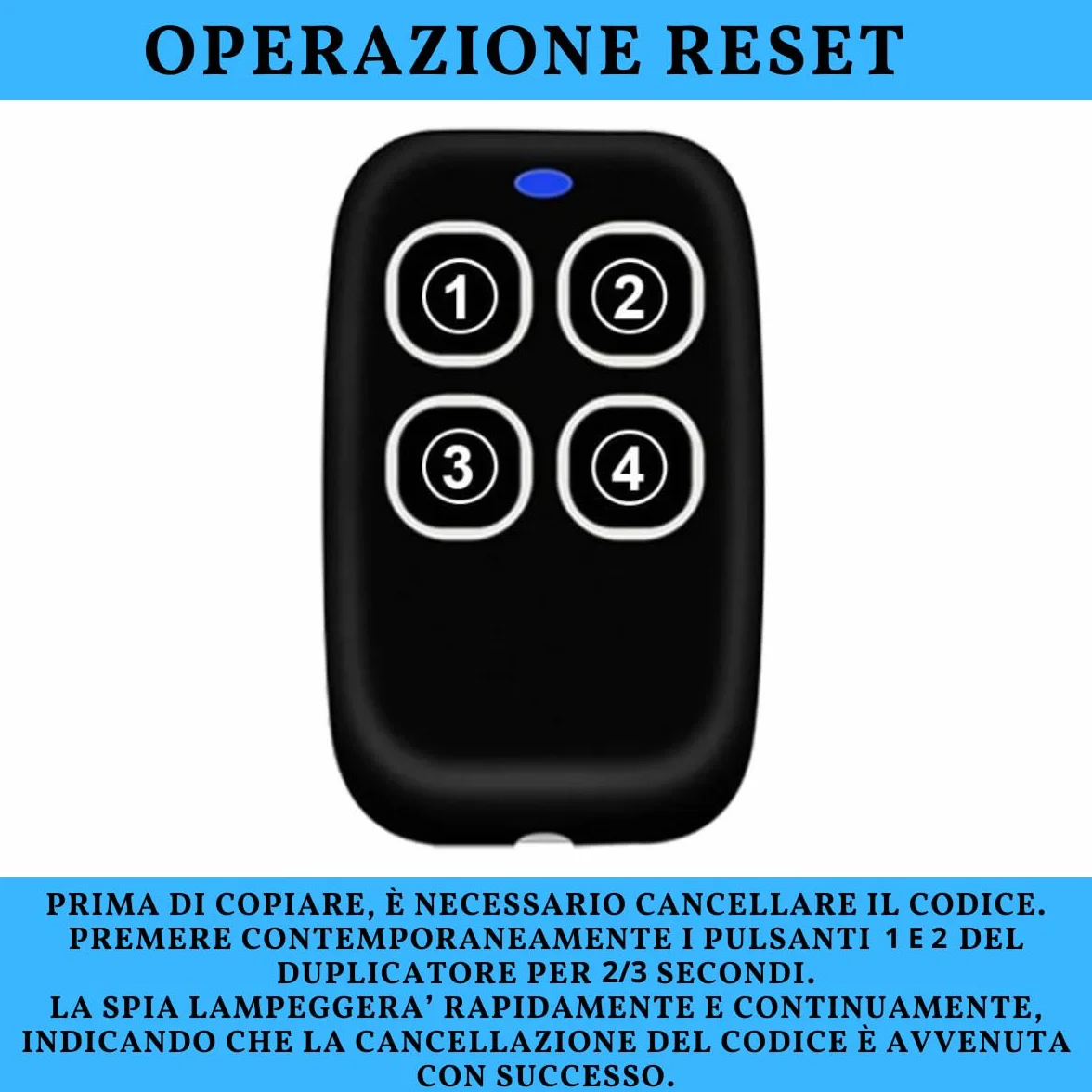 Telecomando Cancello Universale 433 MHz 4 in 1 Fisso Bianco