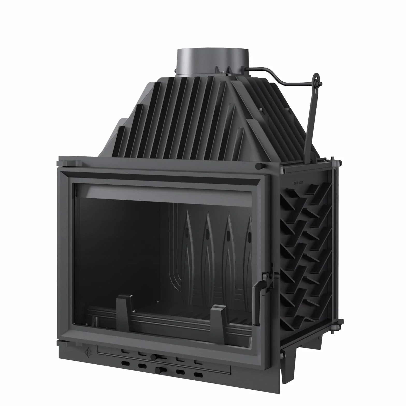 Inserto per camino 12 kW Ø150 mm ghisa vetro pulito Ecodesign BImSchV 2