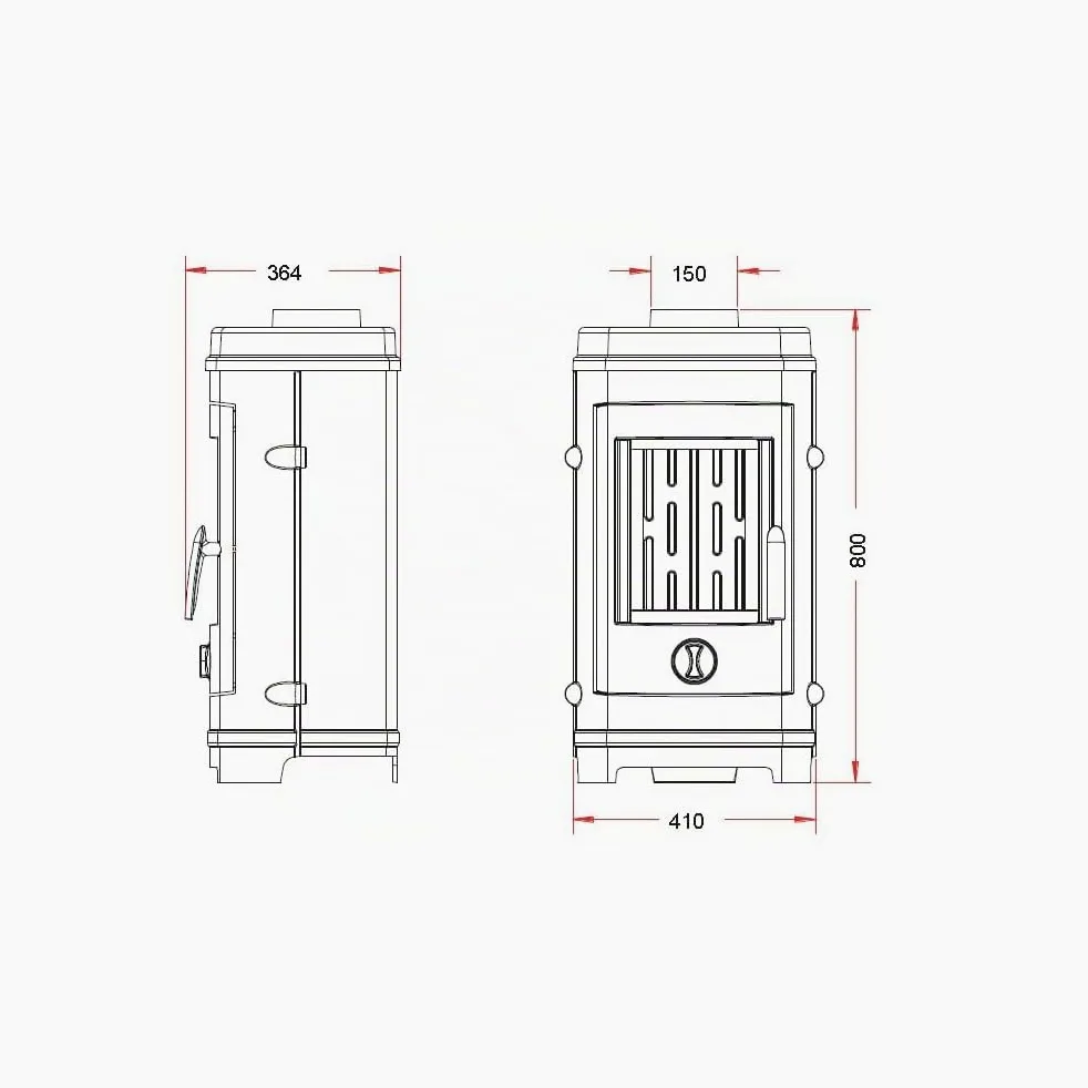Invicta - Stufa a legna in ghisa Remilly, 7 kW, superficie di riscaldamento da 40 a 85 m², flamme verte, 7 stelle