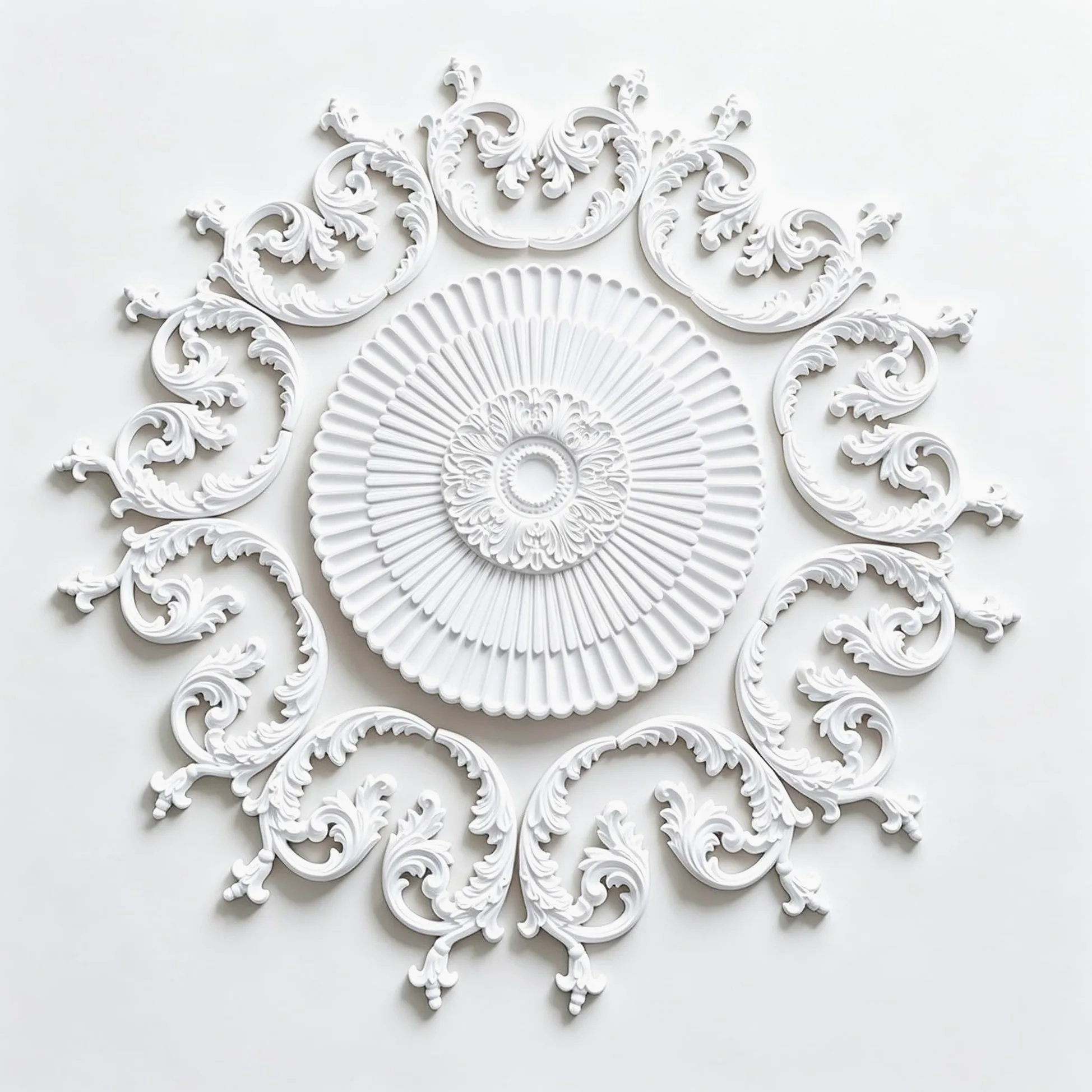 127cm Rosone Lampadario Soffitto Bianco Polistirolo Decorativo | Medaglione del Ventilatore Rotonda Moderno per Pareti Portalampada