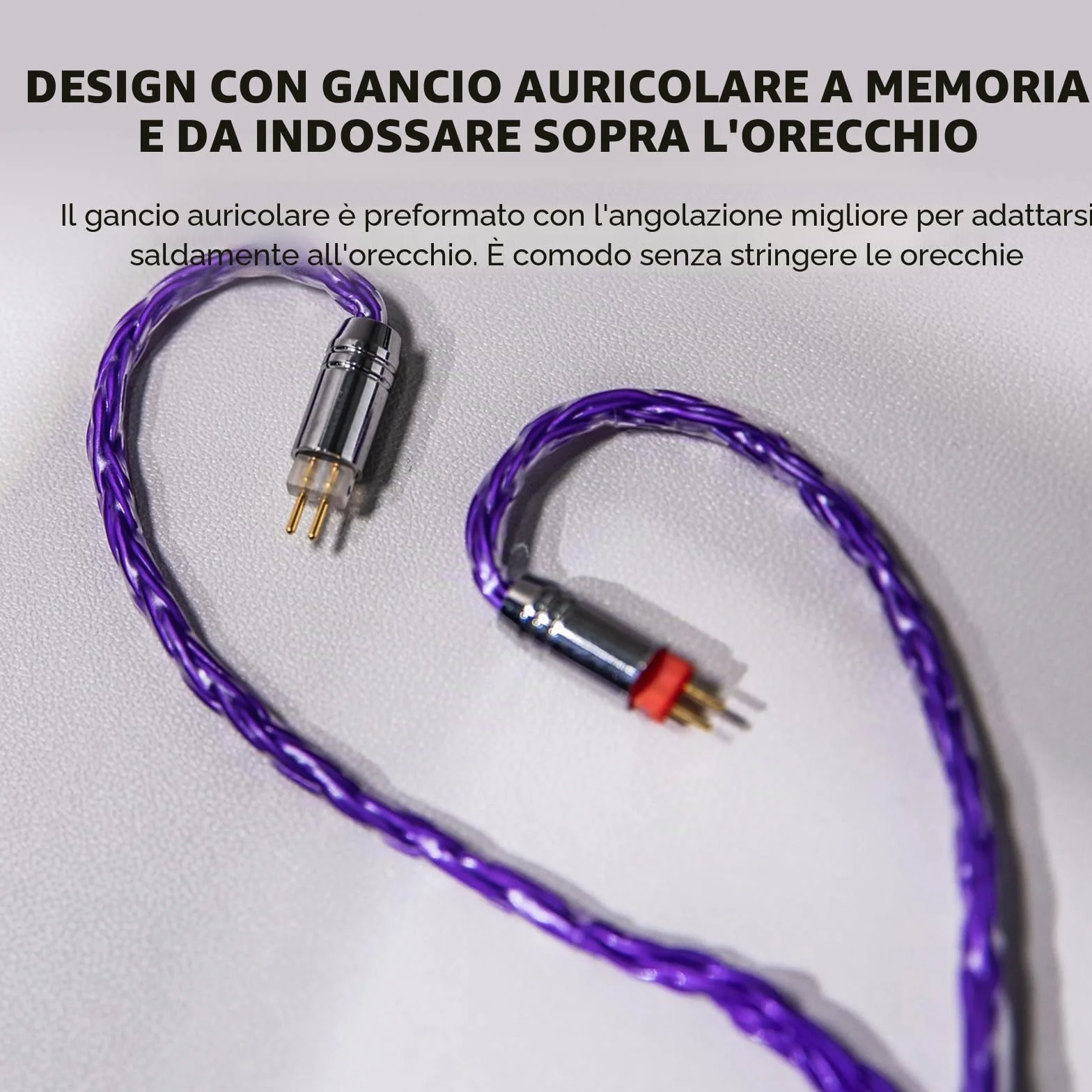 Linsoul Tripowin Zonie IEM Cavo, 16 Core Placcato Argento Cordoni Aggiornati, 1.25m SPC in Ear Monitor Cavi per 7hz Zero:2 Orchestra Lite Cadenza Hype4 Supermix4(2pin 0.78mm, 4.4mm)(Viola)
