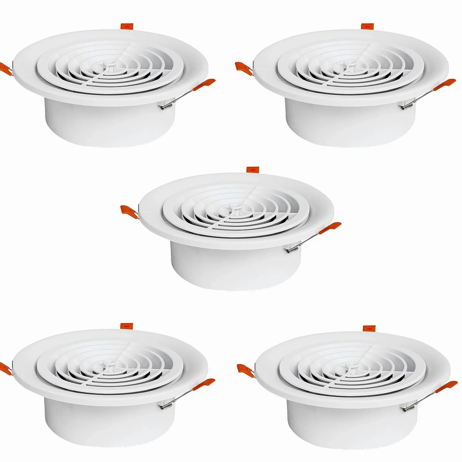 Coperture Rotonde per Prese d'Aria A Soffitto, Griglia di Ventilazione per Aria Condizionata, Filtro per Sistemi di Aria Fresca A Molla da Incasso(5pack,115mm (4 1/2"))