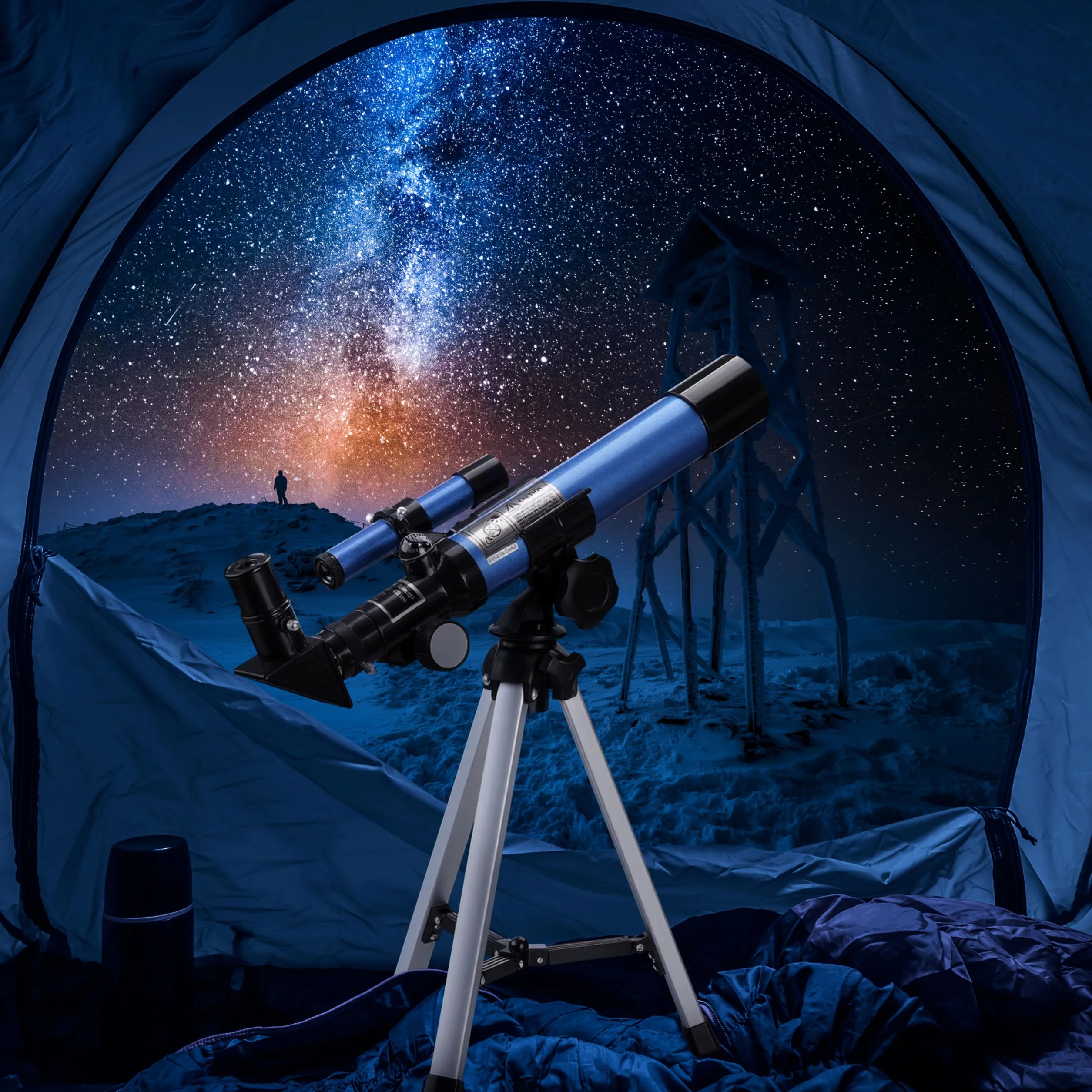 AOMEKIE Telescopio per Bambini con un Treppiede Mirino e Bussola Come Regalo Telescopio Rifrattore per Regali di Natale