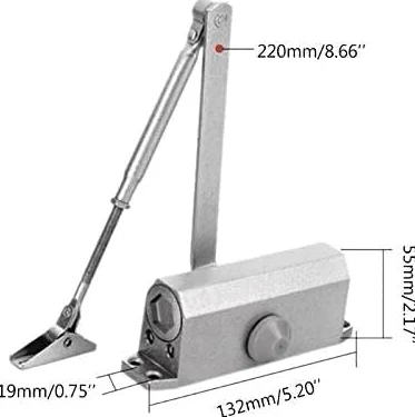 chiudiporta automatico. Chiusura idraulica con chiusura idraulica a molla automatica regolabile di tipo rotondo