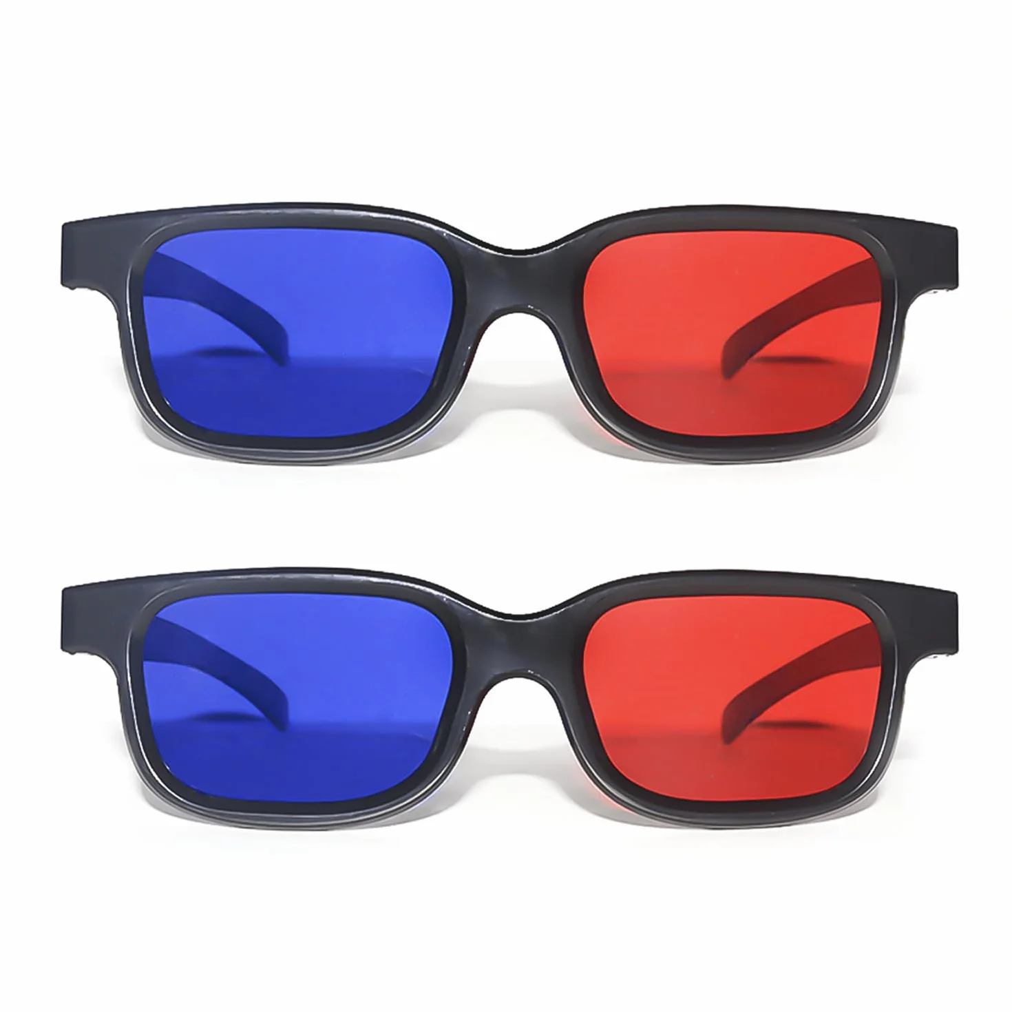 2occhiale rossi e blu, occhiali 3D, da sole 3D, lenti anti-appannamento e anti-graffio, adatti per spettacoli di luce, feste in vacanza, home theater, cinema