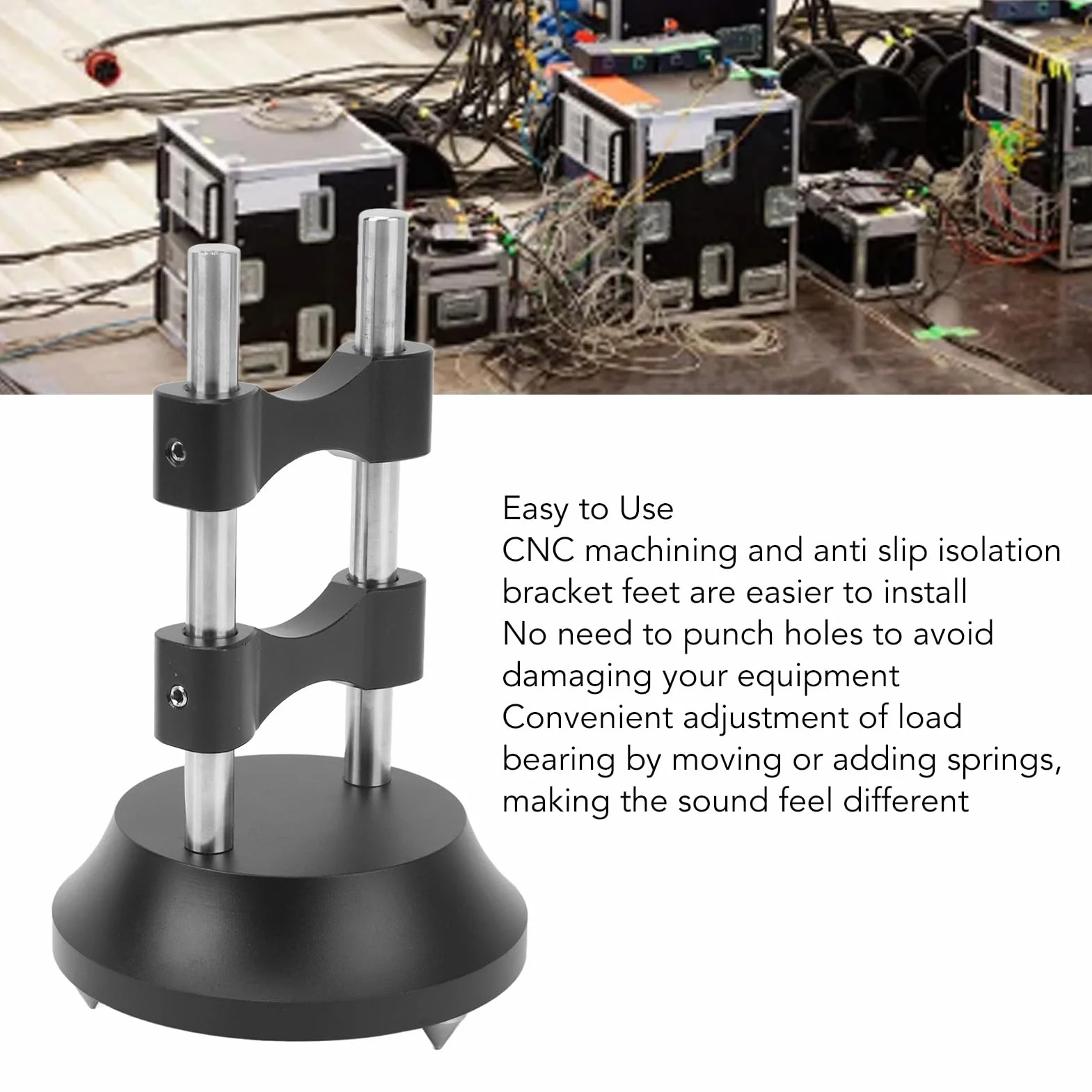 Supporto per Cavi HiFi, Supporto per Cavi in ​​lega di Alluminio Ammortizzante per Amplificatore per Altoparlanti, Lettore CD e DVD, Facile da Usare, Riduce le Vibrazioni,