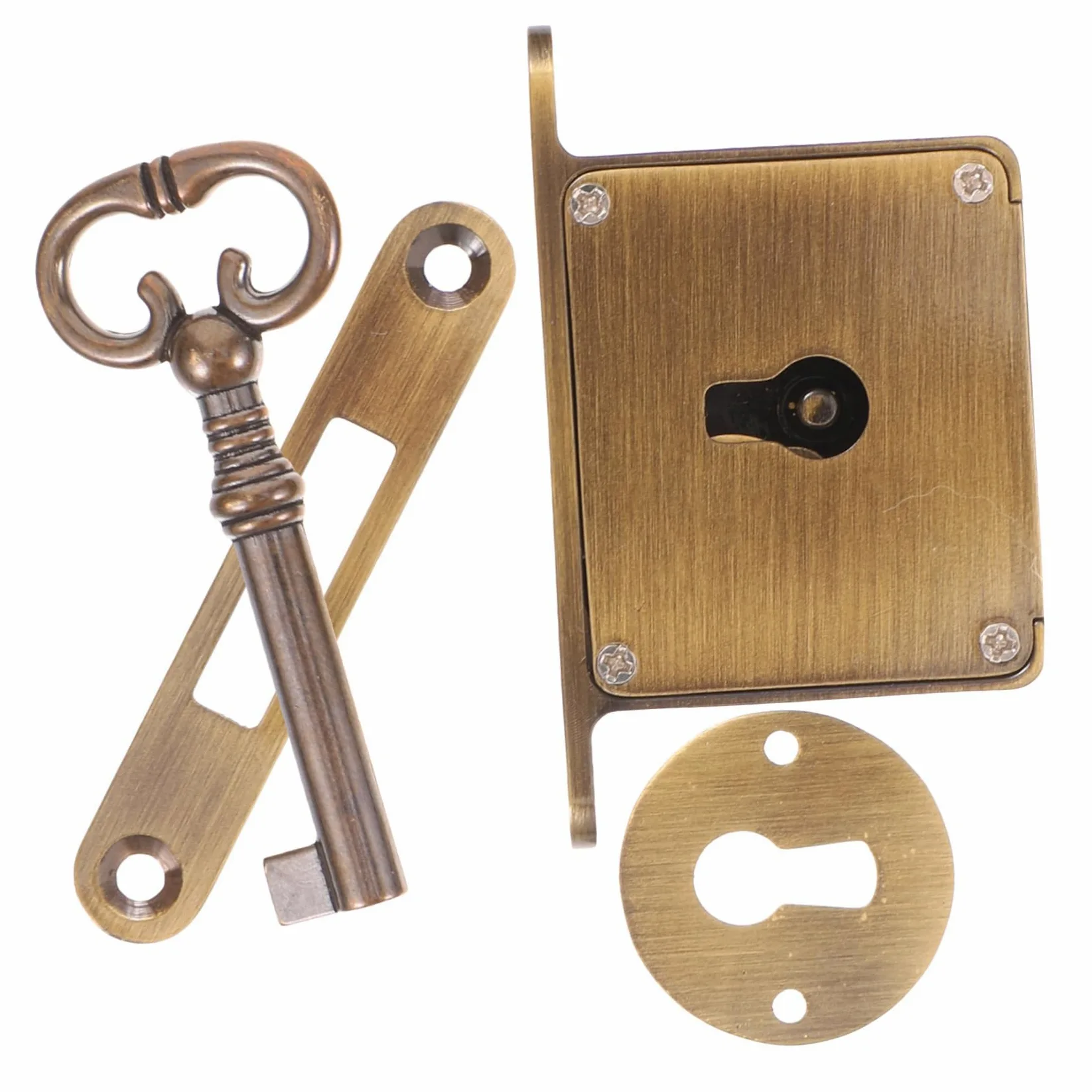 DOITOOL Serratura per Cassetto in Ottone Stile Antico con Chiave, Set per Armadietto, Protegge Documenti e Previene Furti, Chiusura Sicura e Resistente