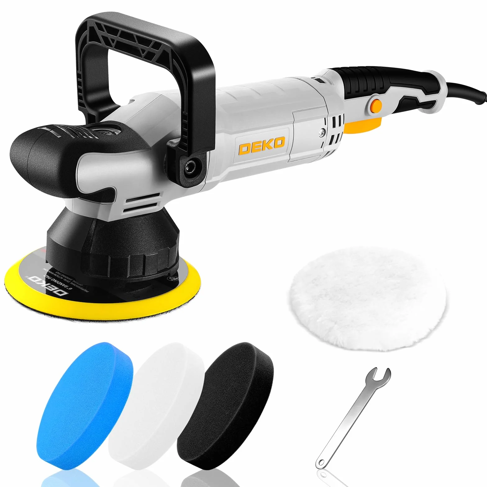DEKOPRO 800W Lucidatrice Orbitale Elettrica 150mm 6 Velocità 1800-5500RPM 9mm per Auto