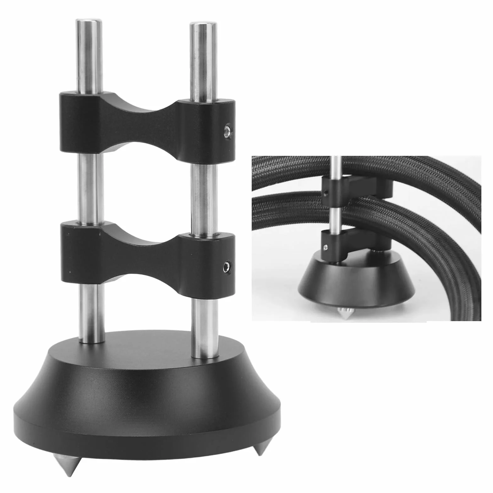 Supporto per Cavi HiFi, Supporto per Cavi in ​​lega di Alluminio Ammortizzante per Amplificatore per Altoparlanti, Lettore CD e DVD, Facile da Usare, Riduce le Vibrazioni,