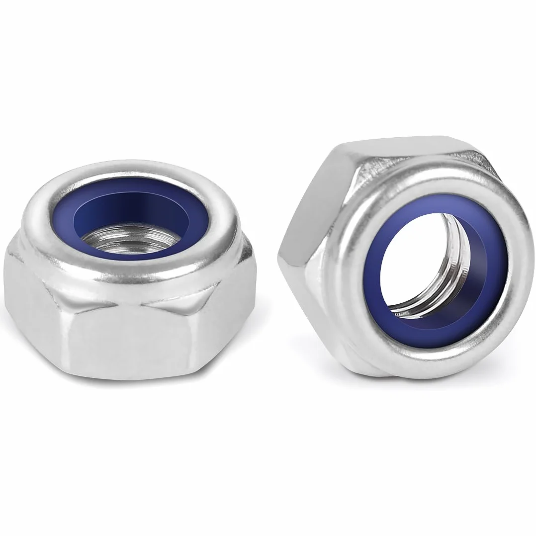 Dadi di Bloccaggio M12 10 Pezzi Esagonali Acciaio Inox A2 V2A DIN 985 Sicurezza
